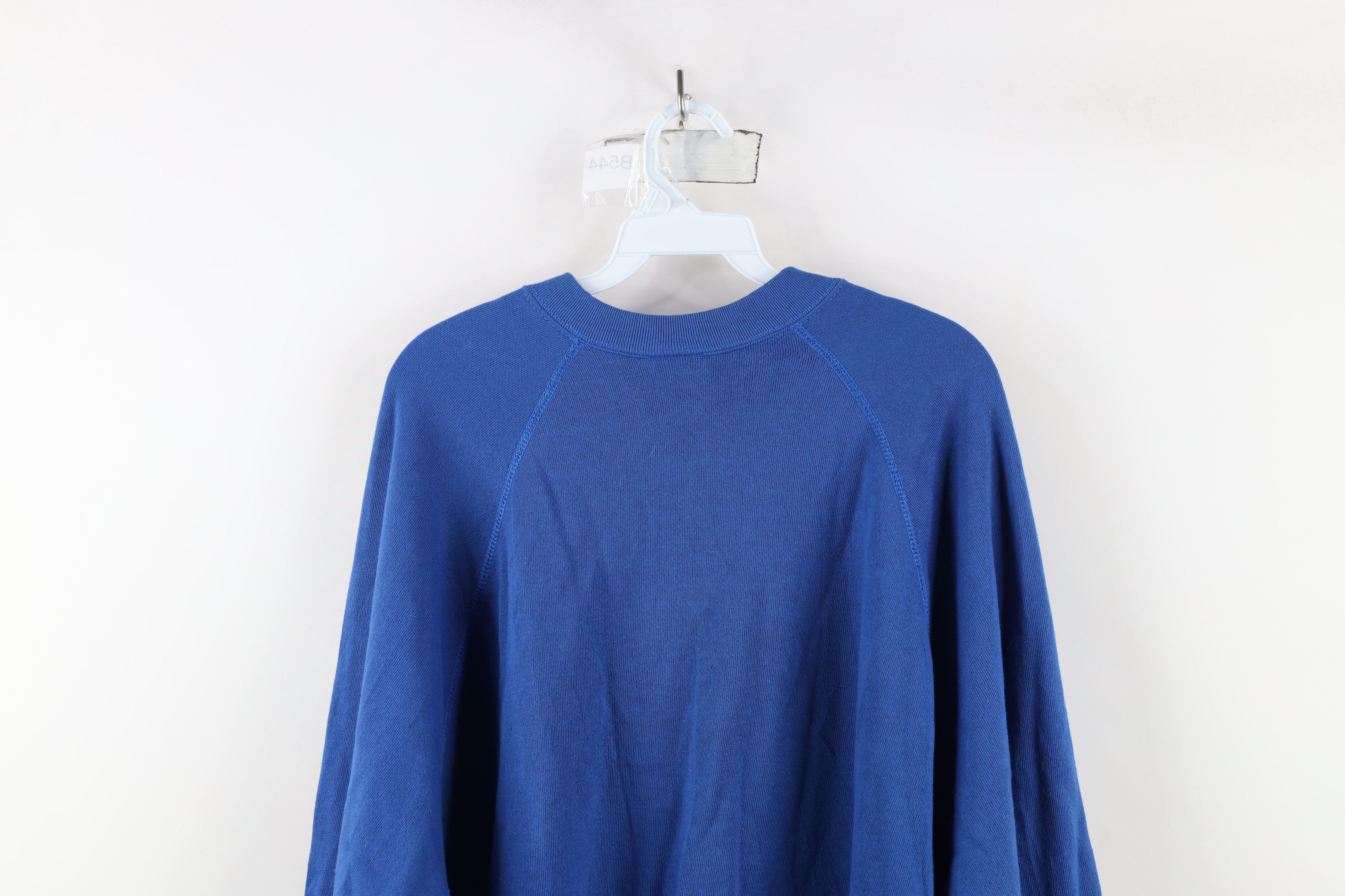 Vintage Vintage 80s 90s Streetwear Raglan Sweatshirt Royal Blue USA Size US XXL / EU 58 / 5 - 11 Thumbnail