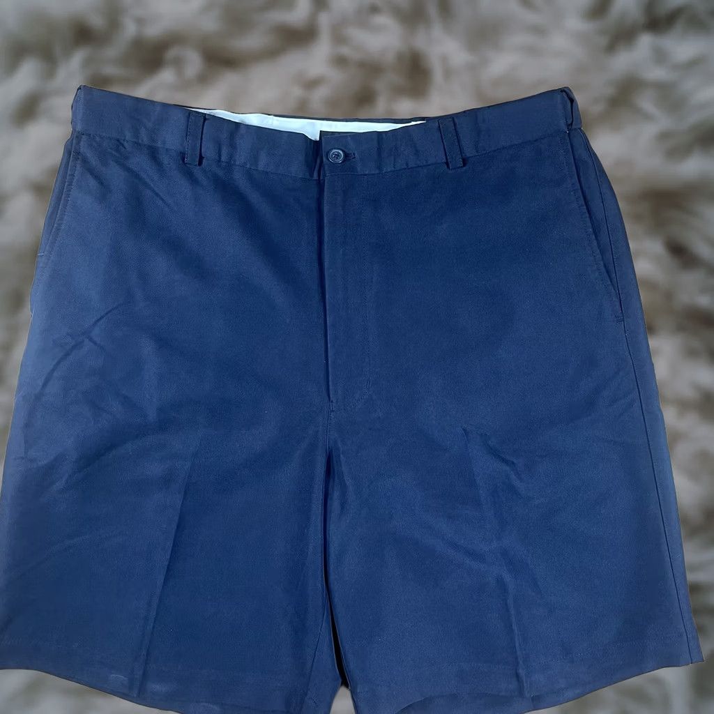 Alfani Alfani Mens Bermuda Flat Front Khaki Chino Slack Shorts Size 36 Navy Blue Shirt Size US 36 / EU 52 - 1 Thumbnail