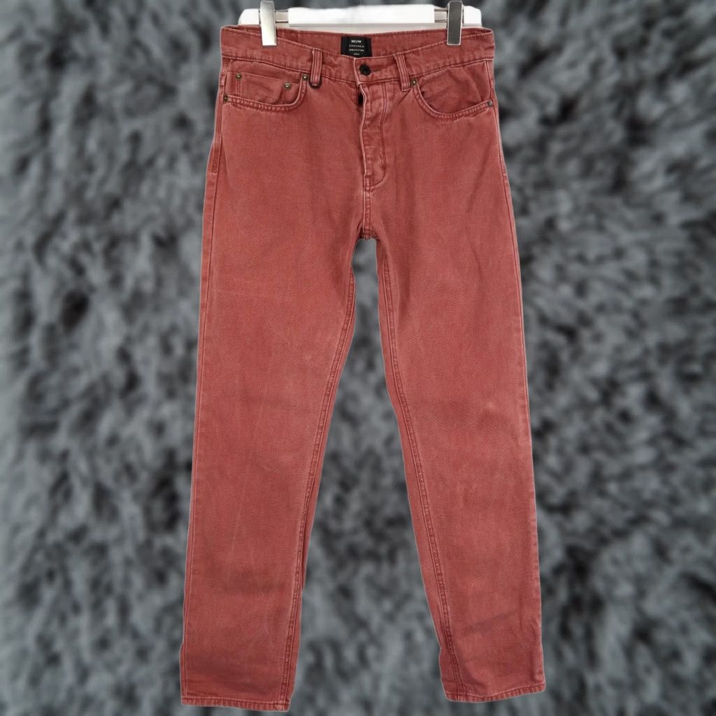 Vintage NEUW Studio Relaxed Jeans Men's W32/L34 Rusty Red Denim Button Fly Pure Cotton Jeans Mens W32/L34 Rusty Red Denim Button Fly 100% Cotton Size US 32 / EU 48 - 1 Thumbnail