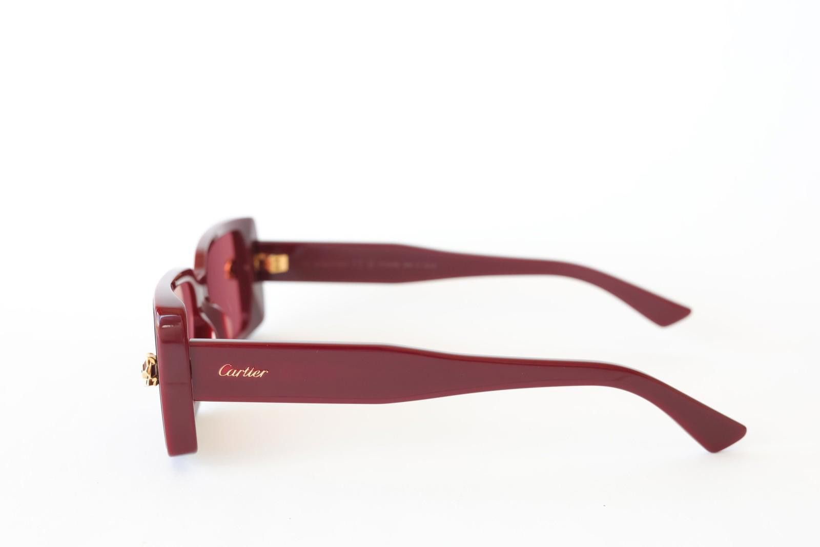 Cartier New Cartier eyewear sunglasses CT0358S 004 burgundy red Size ONE SIZE - 4 Thumbnail