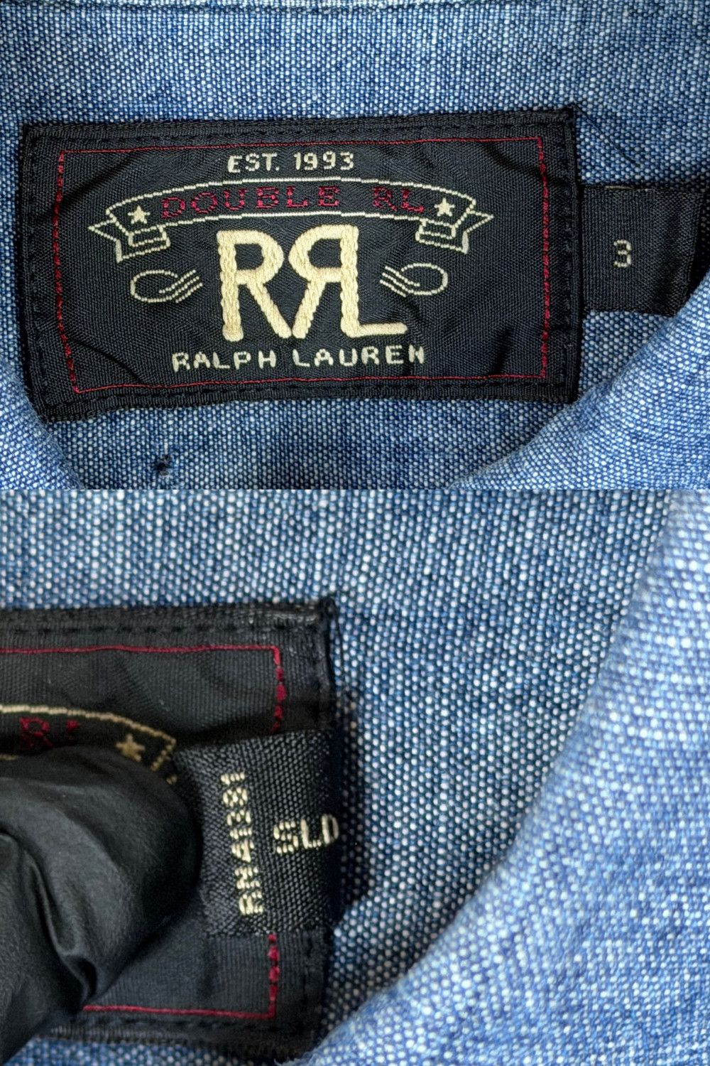RRL Ralph Lauren RRL Double RL Chambray Work Shirt Indigo Fade Ralph Lauren Size US XS / EU 42 / 0 - 7 Thumbnail