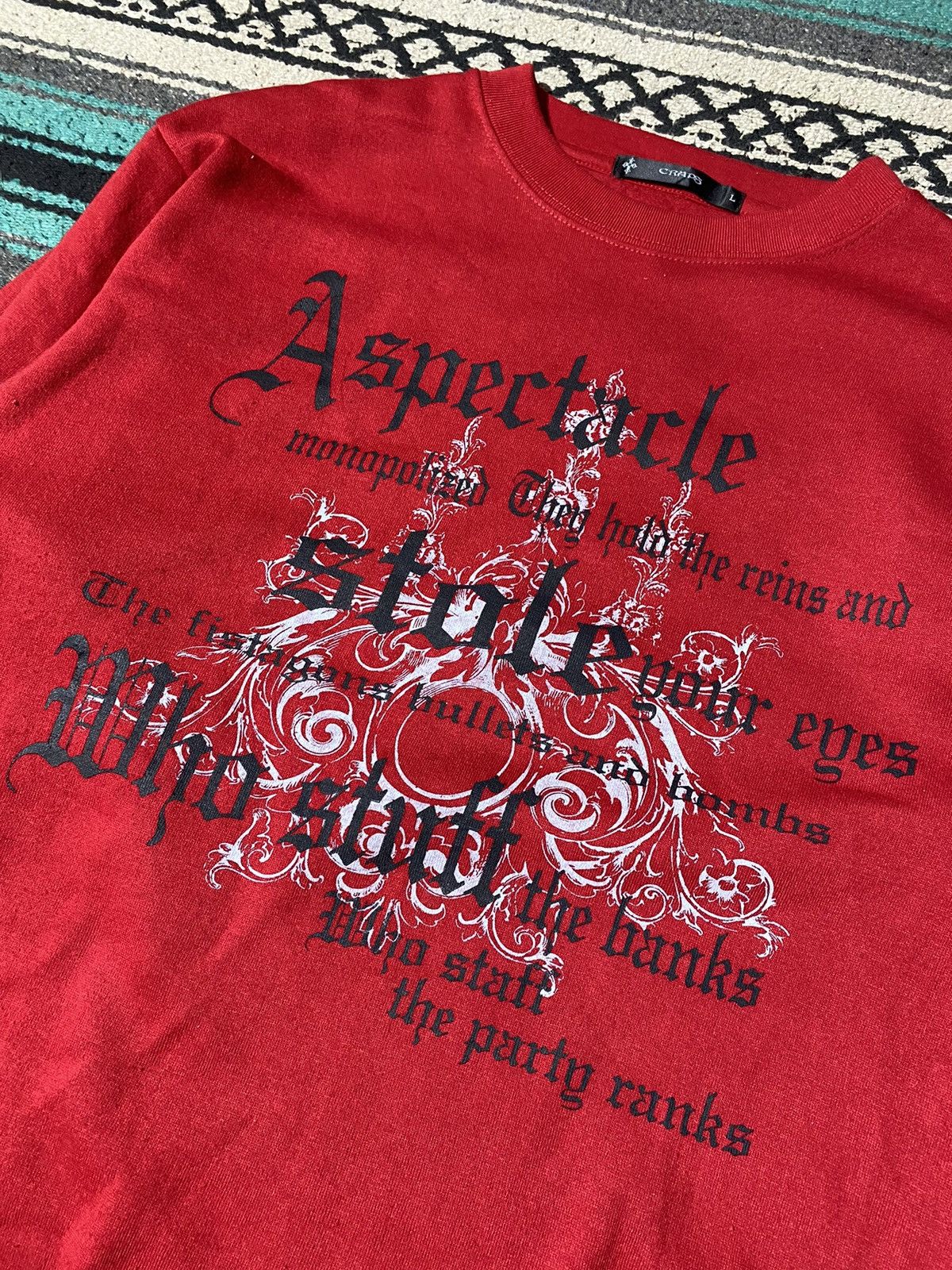 If Six Was Nine 2000s Craps - Poem Cross Red Sweatshirt Size US L / EU 52-54 / 3 - 3 Thumbnail