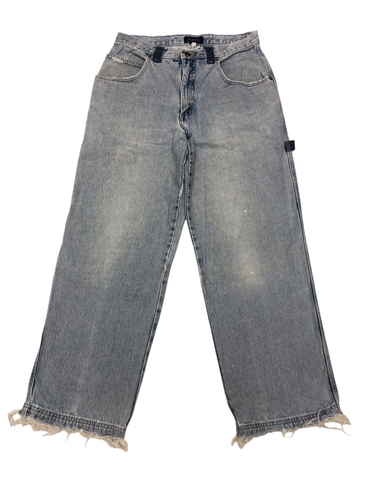 A$AP Rocky × Guess 🔥OG GUESS BLUE WASH USA BAGGY JEANS THRASHED DISTRESS DENIM Size US 32 / EU 48 - 2 Thumbnail