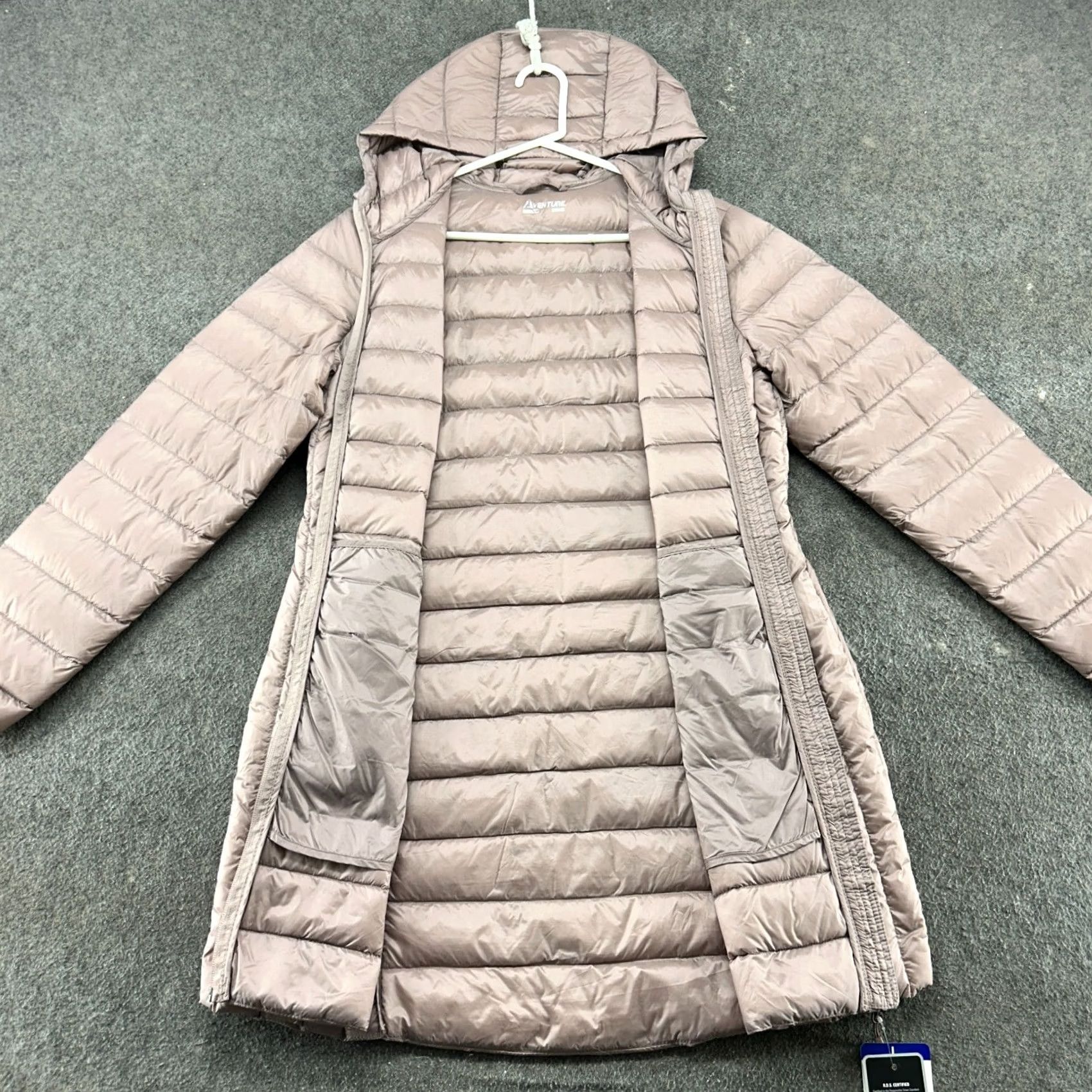 Pinko Adventure Jacket Womens L Pink Puffer Hooded Ultra Light Down Long Full Zip Size L / US 10 / IT 46 - 2 Thumbnail
