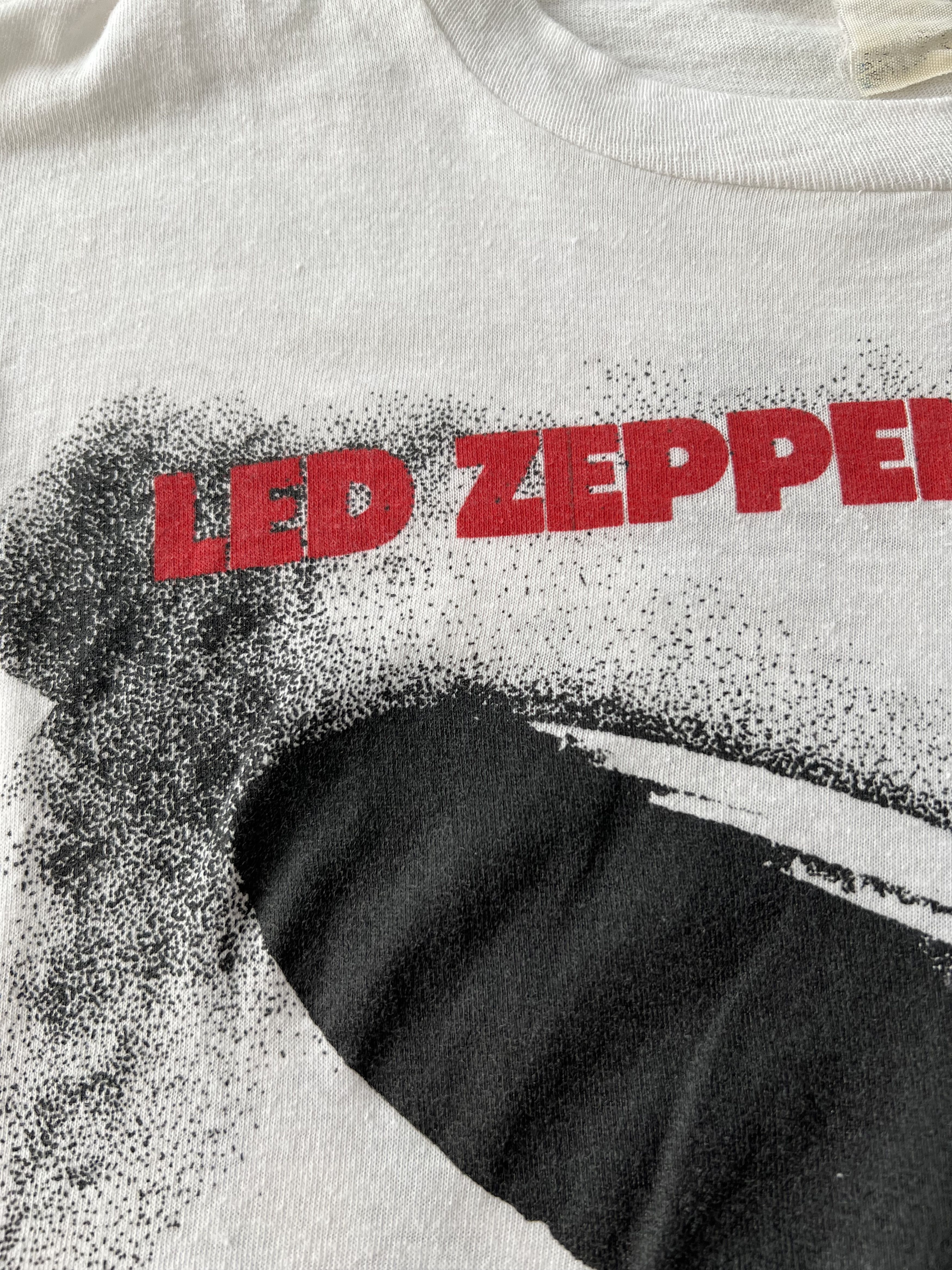 Band Tees Vintage 1984 Led Zeppelin Led Zeppelin I White T-shirt Size US M / EU 48-50 / 2 - 5 Thumbnail