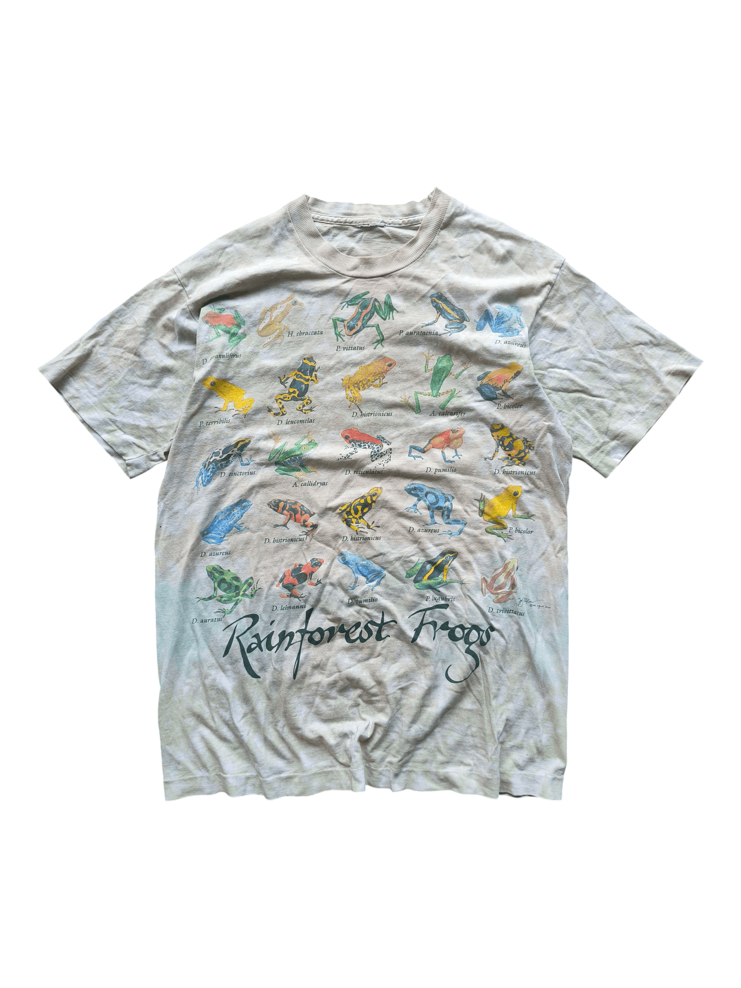 Vintage Vintage 1990s Liquid Blue Rainforest Frogs Size US L / EU 52-54 / 3 - 1 Thumbnail