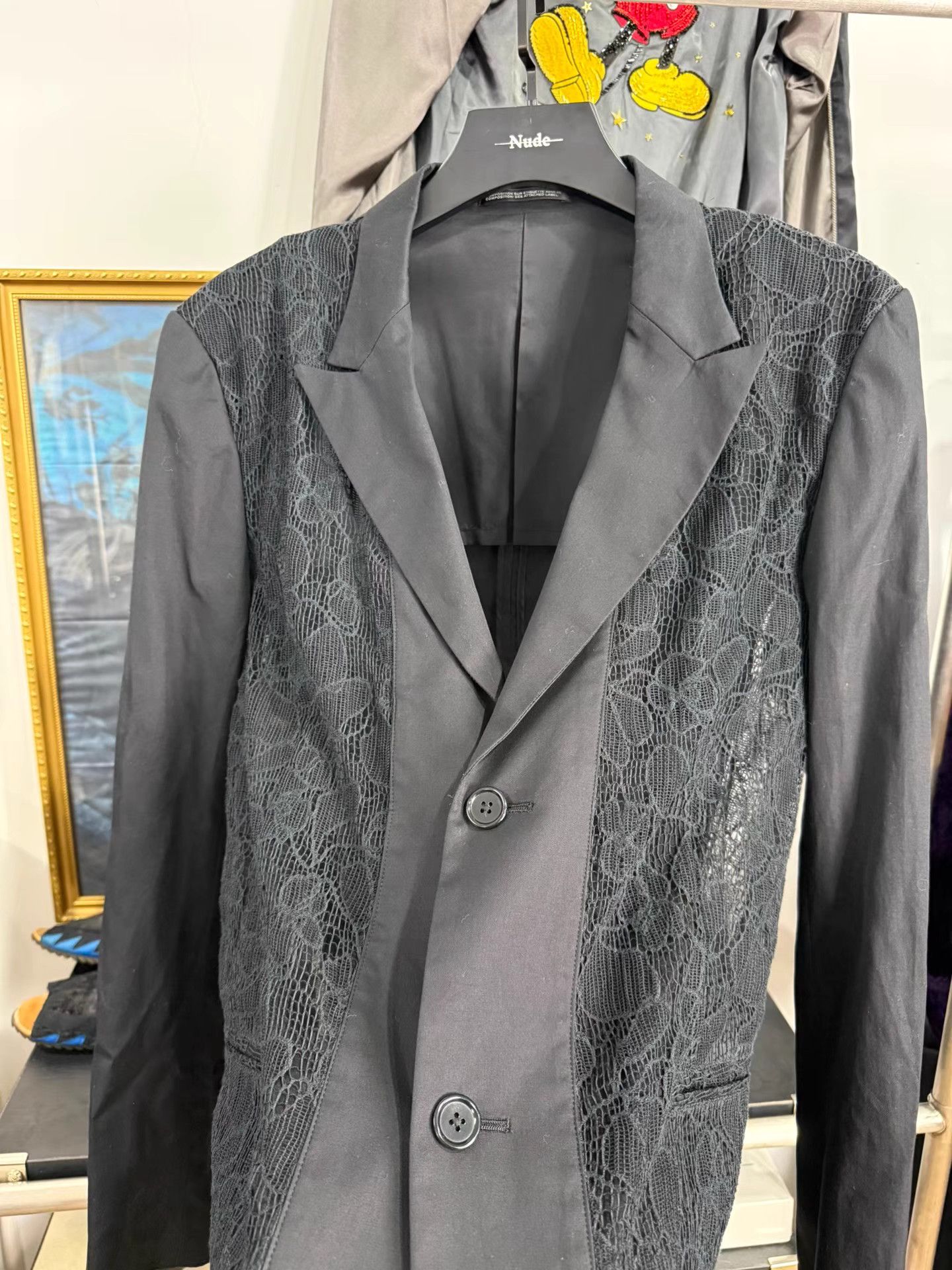 Yohji Yamamoto Yohji Yamamoto Pour Homme Lace Panel Suit Jacket K20 Size US L / EU 52-54 / 3 - 5 Thumbnail