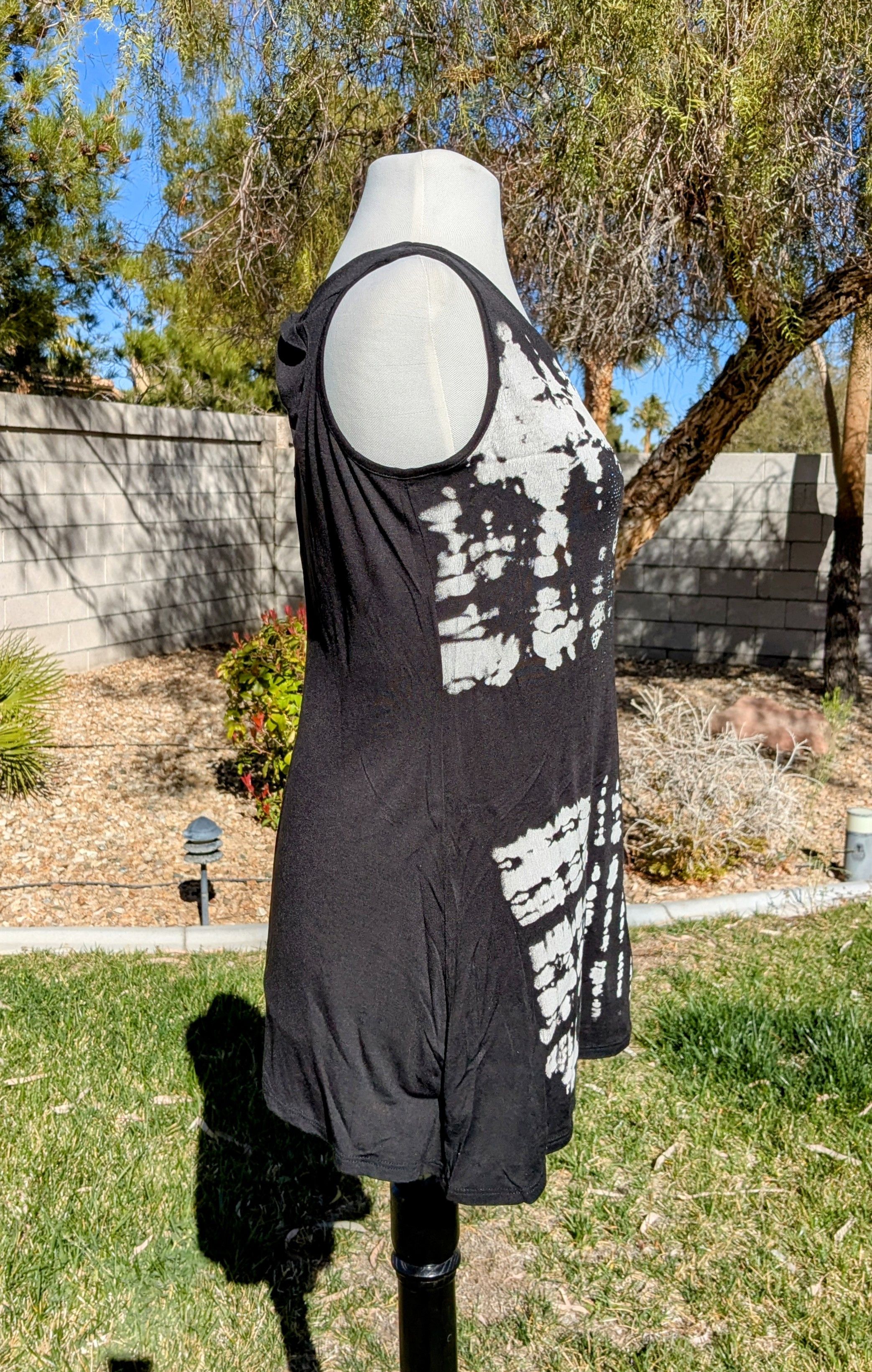 Designer B.L.E.U Tie Dye Top Tunic Dress w/Rhinestones Keyhole Back Size S / US 4 / IT 40 - 4 Thumbnail