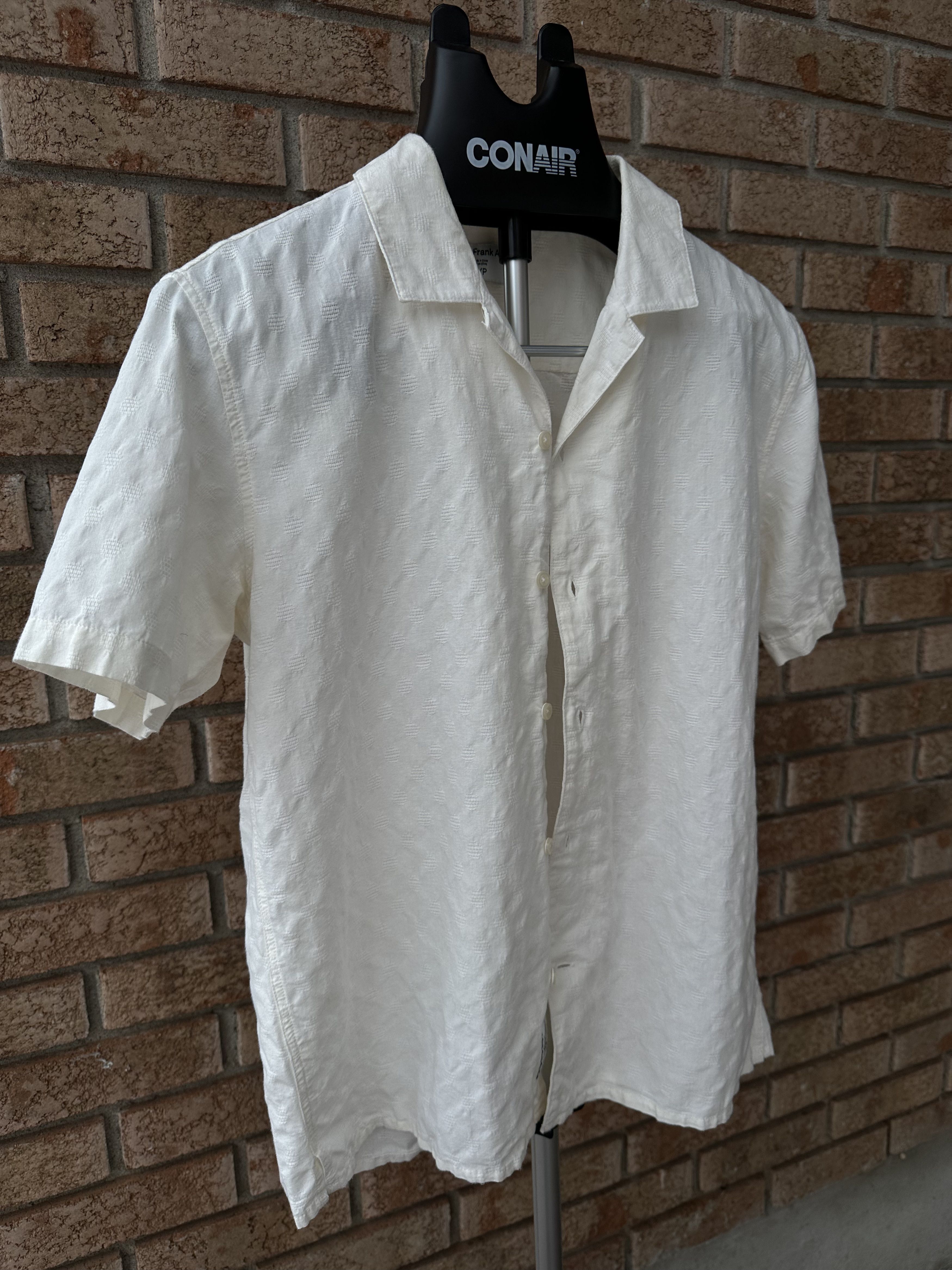 Frank & Oak Cotton Linen Perforated Camp Collar Shirt Size US S / EU 44-46 / 1 - 2 Thumbnail