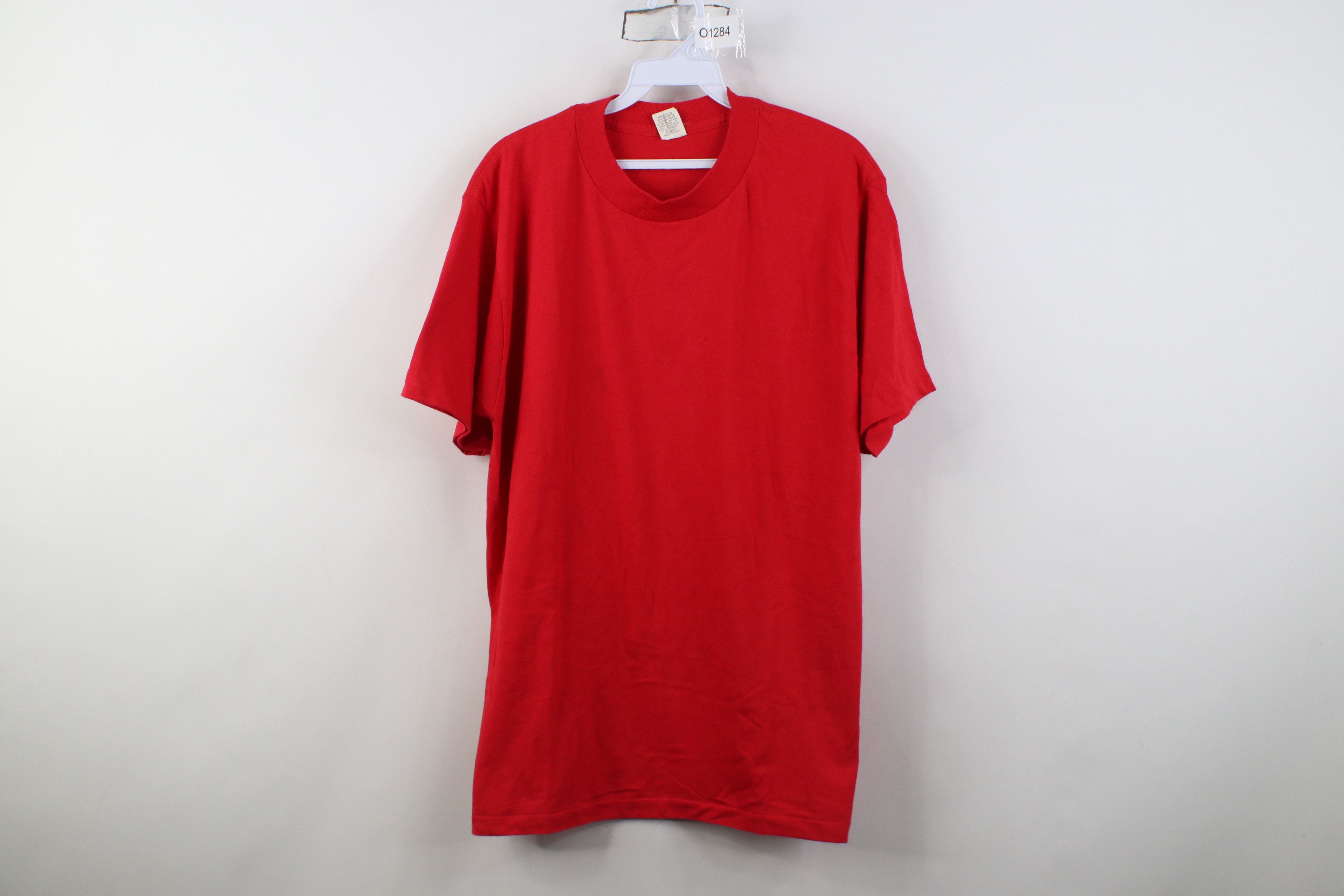 Vintage Vintage 70s 80s Streetwear Short Sleeve T-Shirt Red USA Size US XL / EU 56 / 4 - 1 Thumbnail
