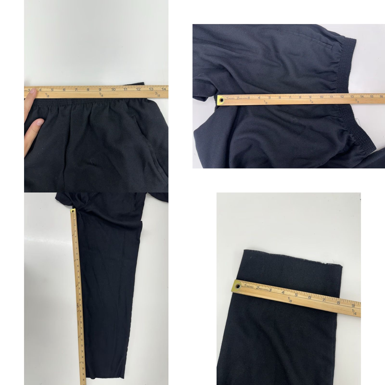 Vintage VINTAGE Counterparts Pants Womens Black Elastic Waist High Rise Pleated 12 Straight Leg 29.5 In Inseam Size 34" / US 12 / IT 48 - 8 Thumbnail