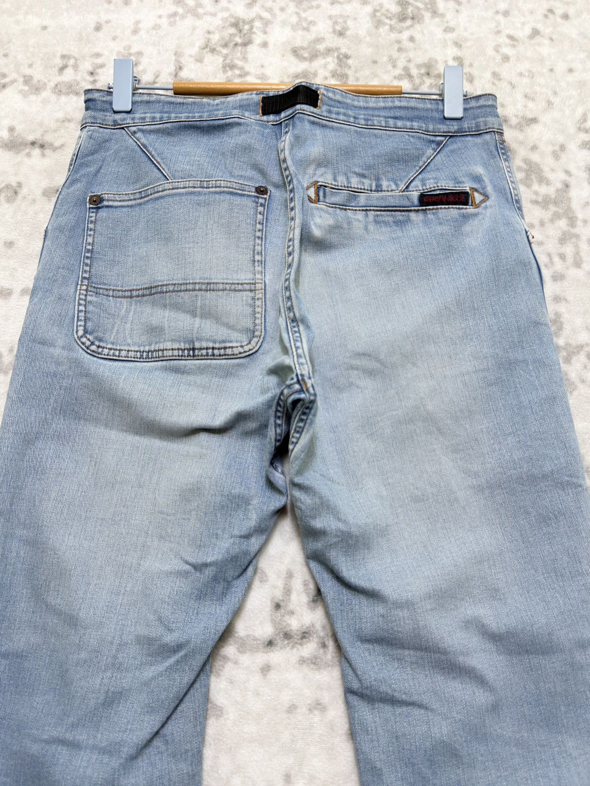 Gramicci Gramicci Slim Denim Pants Y2K Climbing Belted Faded Blue Size US 29 - 10 Thumbnail
