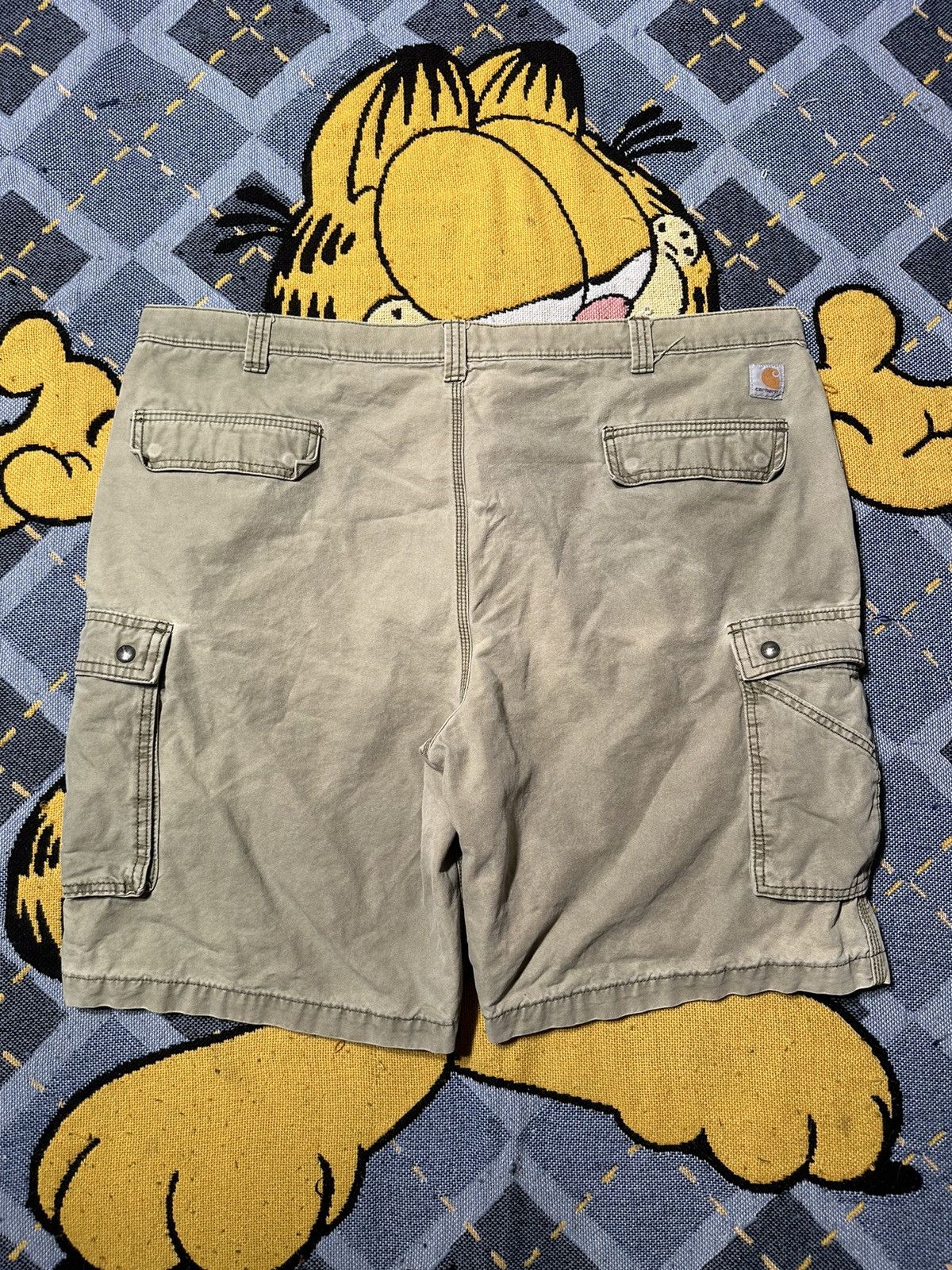 Vintage Vintage Carhartt Faded Boxy Logo Green Baggy Cargo Shorts | Grailed