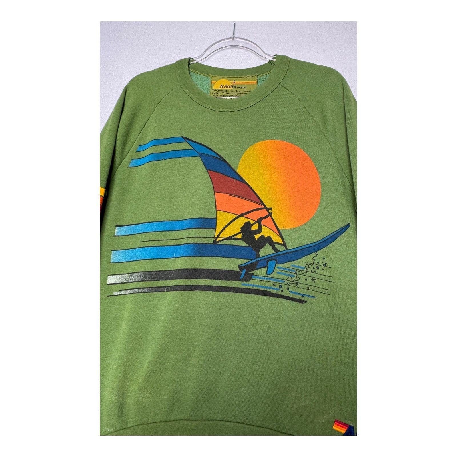 Aviator Nation Early Aviator Nation Surf Sweatshirt Green Rainbow Windsurf Size S / US 4 / IT 40 - 9 Thumbnail