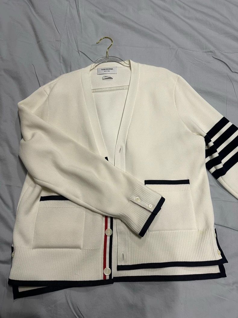 Thom Browne Thom Browne White cardigan Size US M / EU 48-50 / 2 - 1 Thumbnail