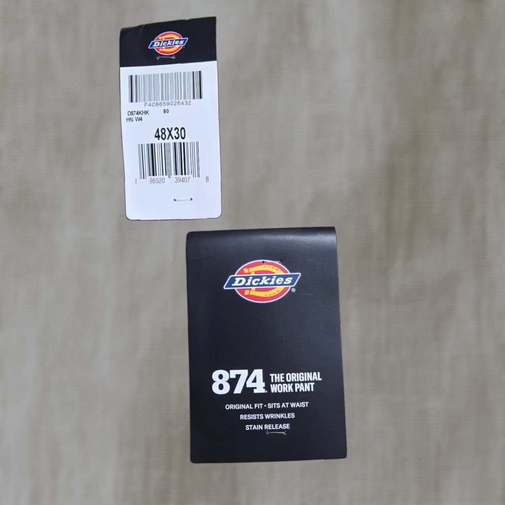 Dickies Dickies 874 Pants Mens Big & Tall 48x30 The Original Work Pants New Tan Brown Cotton Polyester Wrinkle Resistant Front Flat Rise High 12 in Jeans? Size US 32 / EU 48 - 1 Thumbnail