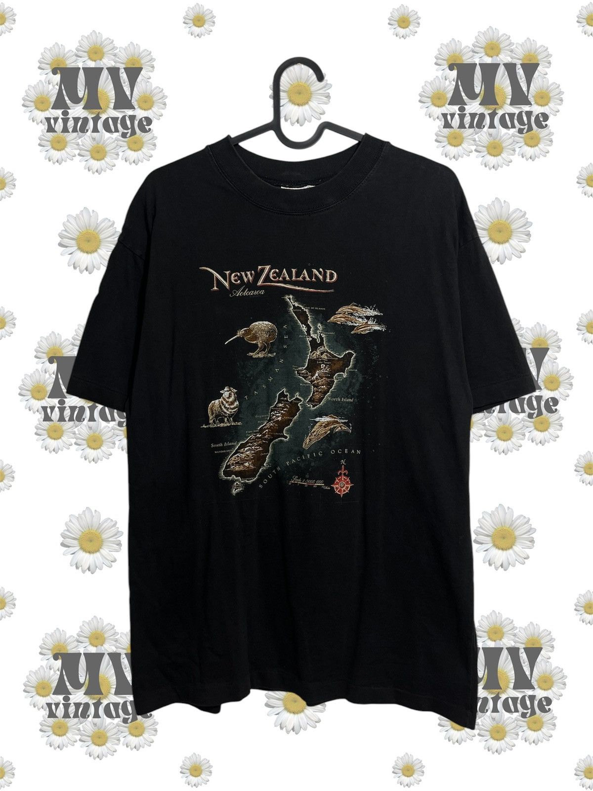 Canterbury of New Zealand × Vintage New Zealand 90s Vintage SINGLE STITCH Art Island Nature Tee Size US M / EU 48-50 / 2 - 1 Thumbnail