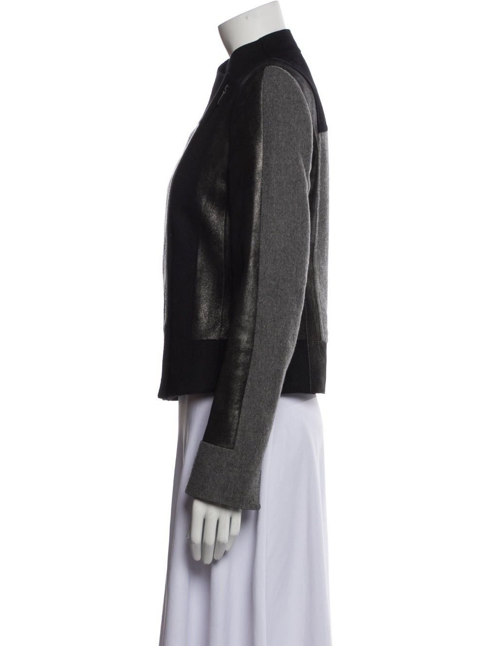 Akris Akris Asymmetric Mixed-Media Wool & Calf Leather Jacket Size M / US 6-8 / IT 42-44 - 2 Thumbnail