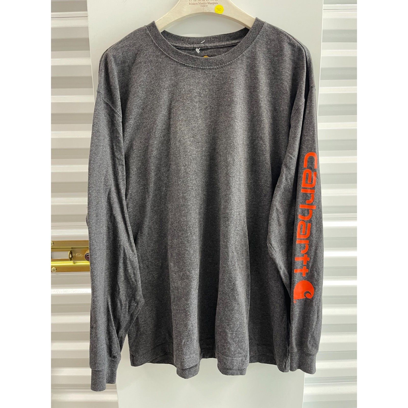 Carhartt VTG 90S Y2K CARHARTT GREY ORANGE LOGO LONG SLEEVE SZ XL MENS Size US XL / EU 56 / 4 - 1 Thumbnail