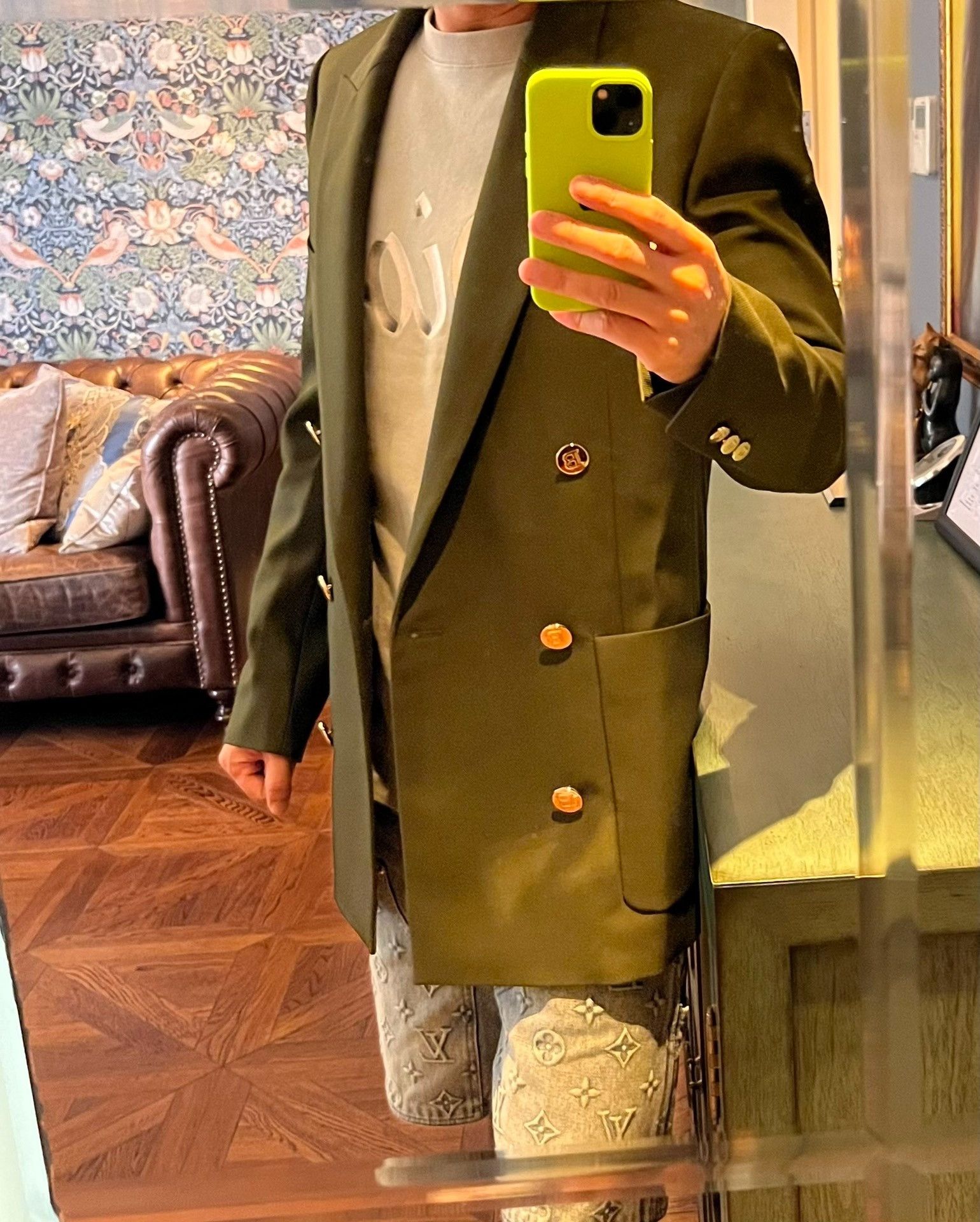 Balmain Balmain Olive Green Double-Breasted Blazer 46 Size US S / EU 44-46 / 1 - 9 Thumbnail
