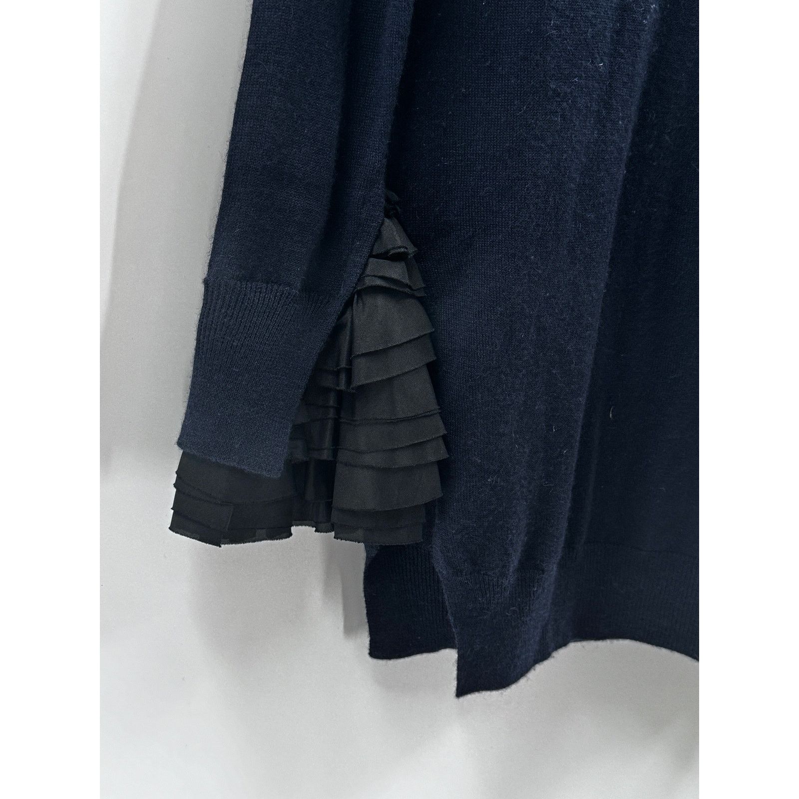 3.1 Phillip Lim 3.1 Philip Lim Coquette Navy Blue Black Ruffle Sweater Small Size S / US 4 / IT 40 - 4 Thumbnail