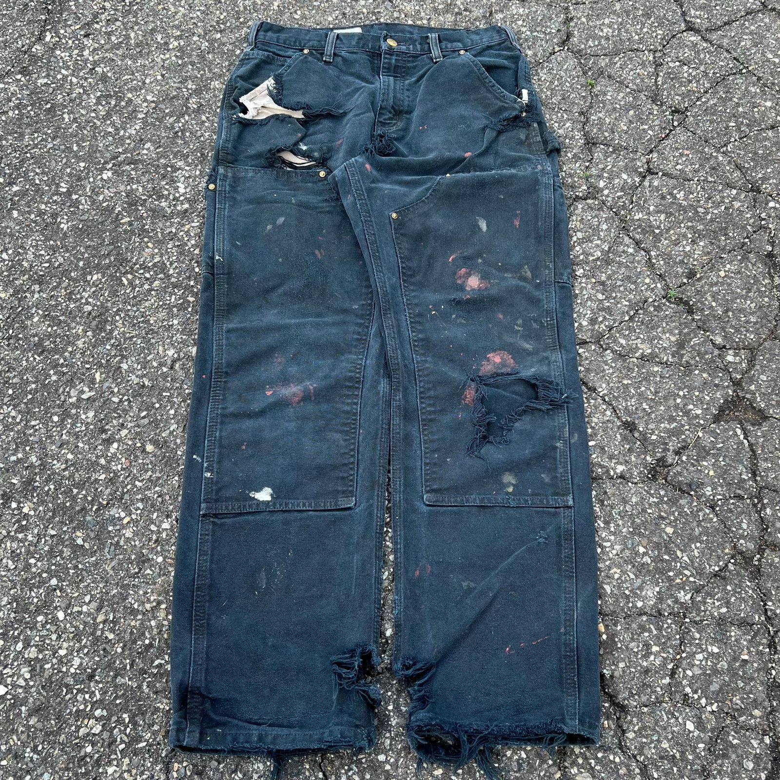 Carhartt × Vintage Vintage carhartt black double knee work wear carpenter pants Size US 29 - 1 Thumbnail