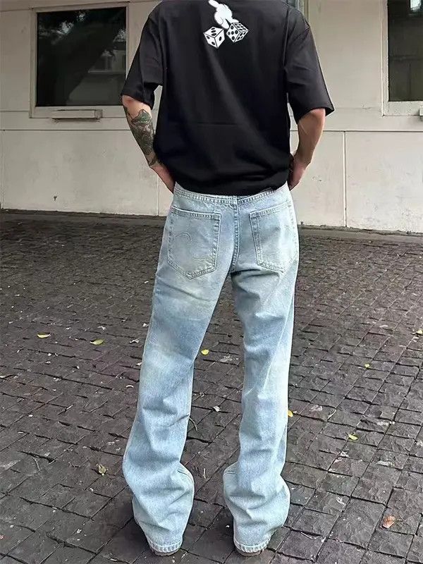 Japanese Brand Vintage street wash micro flare light blue casual jeans Size US 34 / EU 50 - 3 Thumbnail