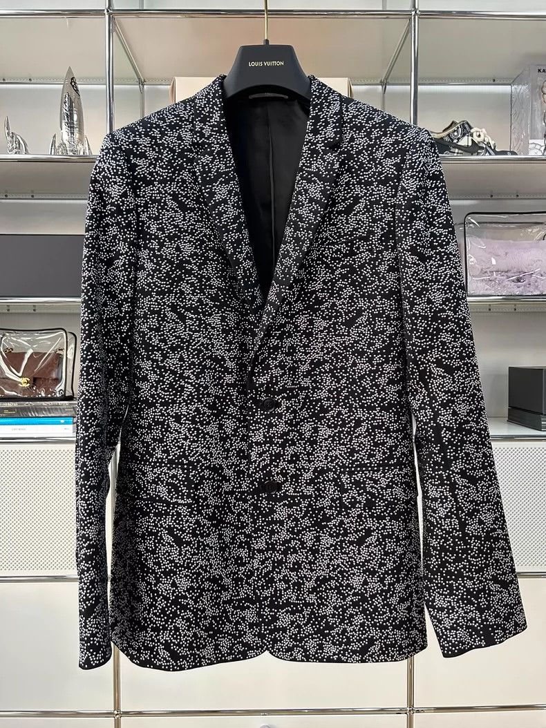 Dior Dior Black diamond-decorated wool suit jacket 2501-Nextarro Size 48R - 1 Thumbnail