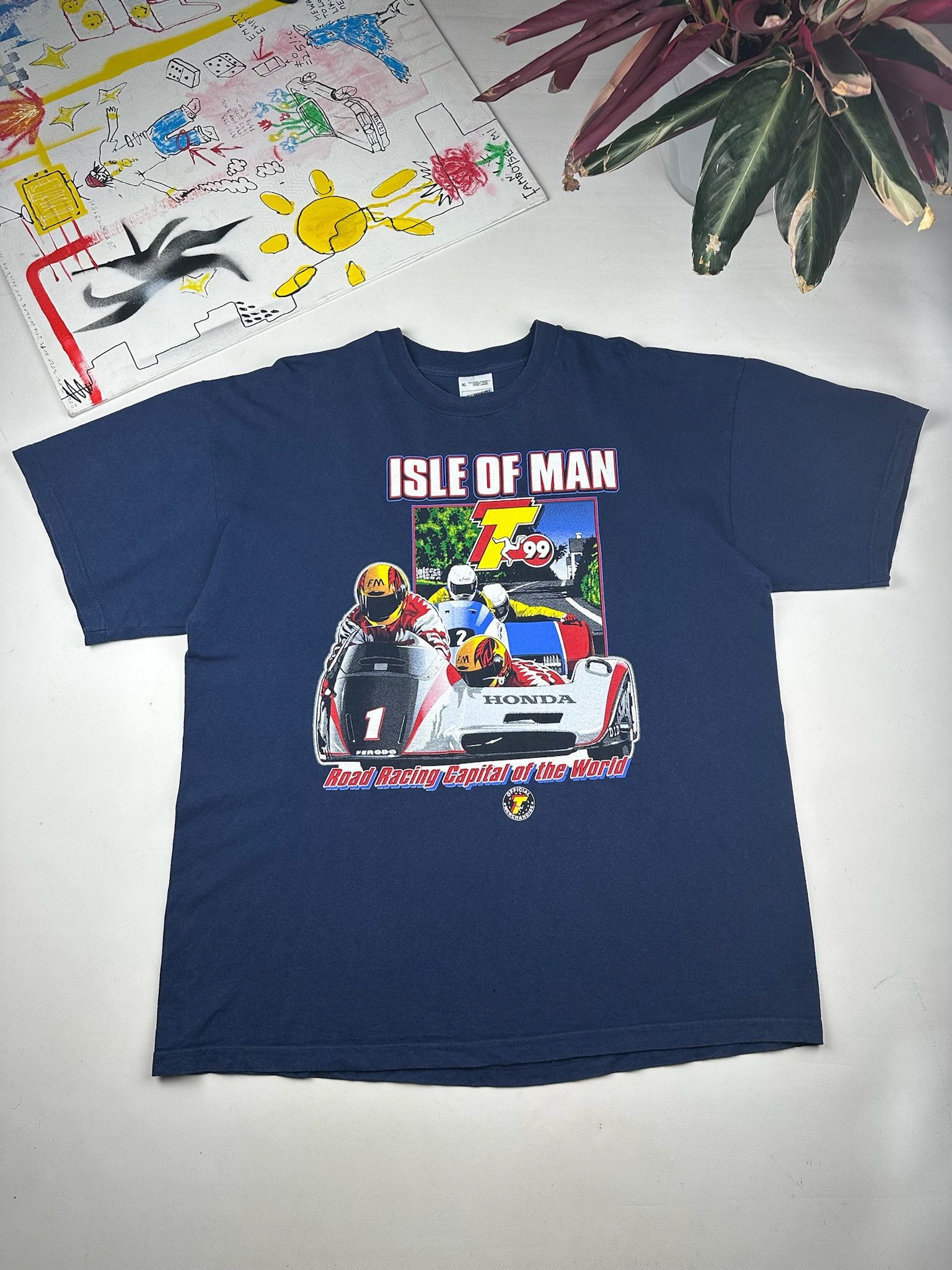 Other Racing T-shirt Isle of Man Vintage 1999 honda motorcycle Size US XL / EU 56 / 4 - 2 Thumbnail