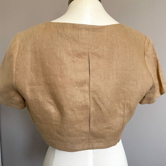 NICHOLAS Nicholas Taupe Linen Crop Top - 10 Size L / US 10 / IT 46 - 11 Thumbnail