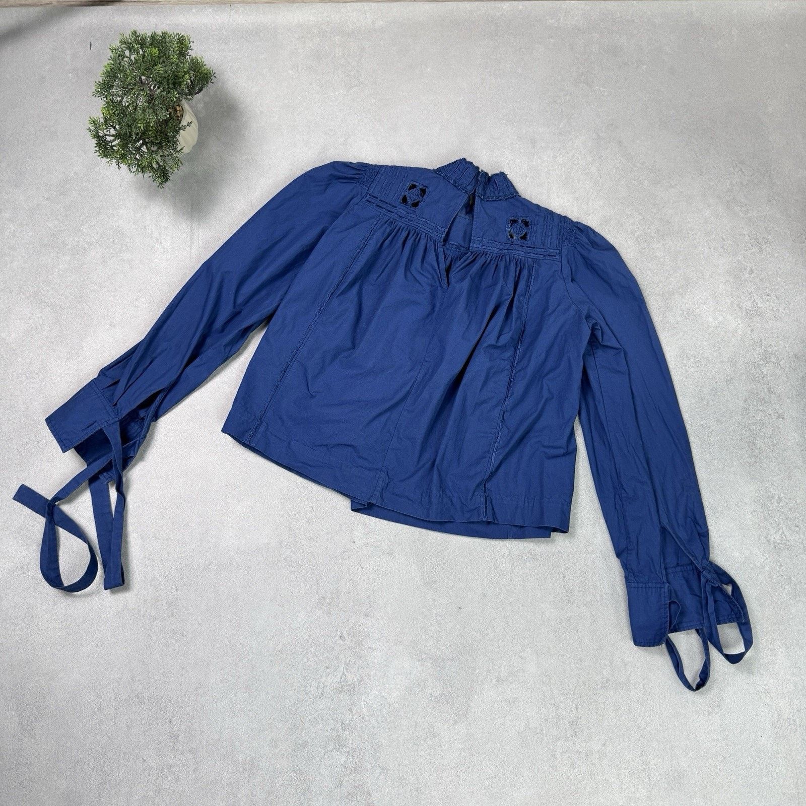 Isabel Marant Isabe Marant Women Blouse Blue Size 38 Cotton Size XS / US 0-2 / IT 36-38 - 16 Thumbnail