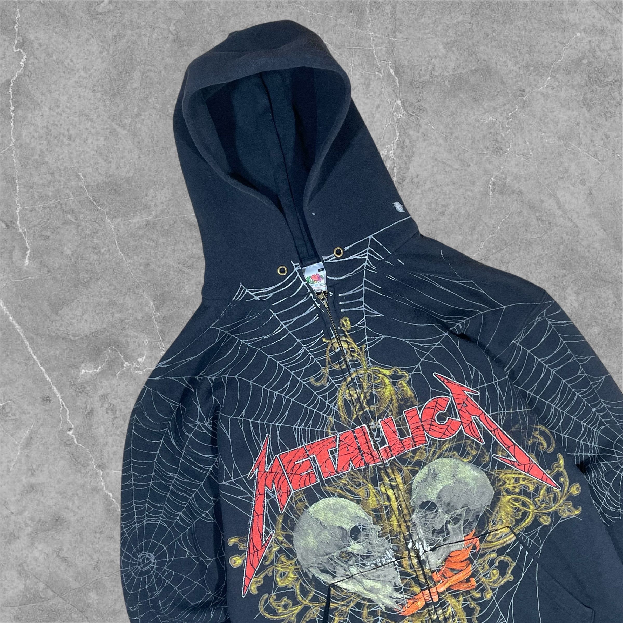 Metallica Vintage Metallica Print Spider Web Skulls Zip Hoodie Size US M / EU 48-50 / 2 - 2 Thumbnail
