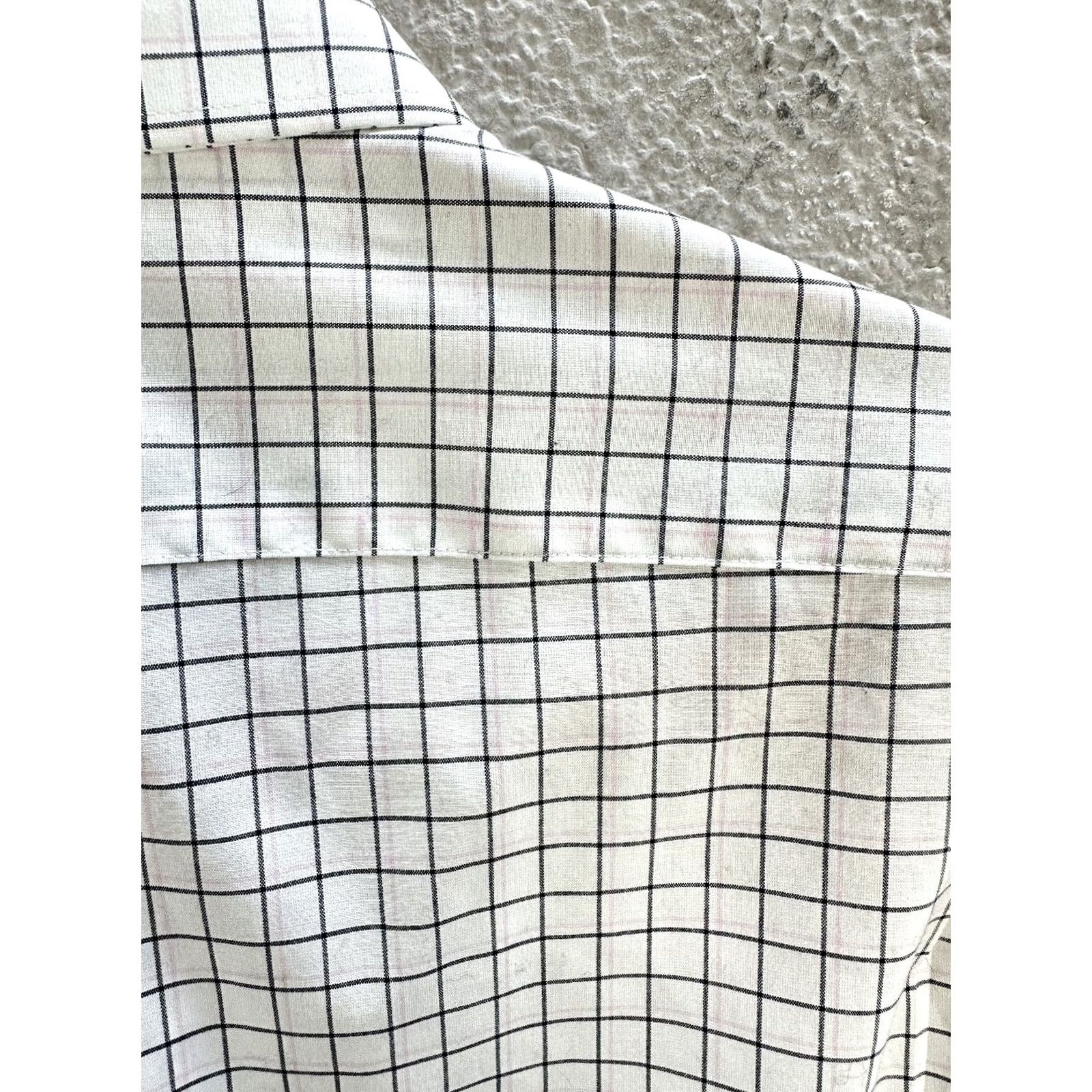 J.Crew J.Crew Ludlow Dress Shirt White Pink Checkered - Mens, Size 17.5, Classic Fit, Long Sleeve, Button Up, Cotton, Regular Size 48R - 5 Thumbnail