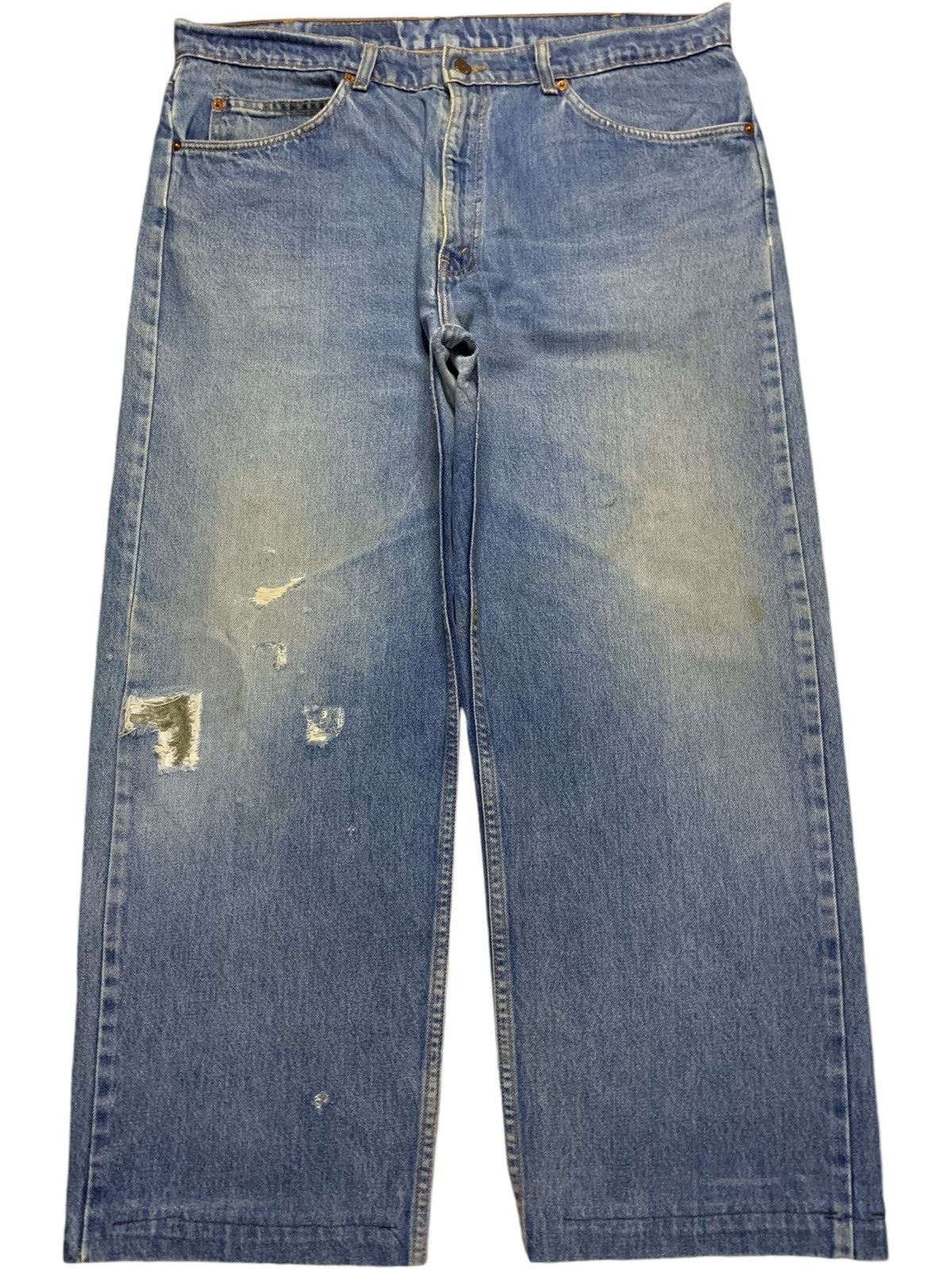 Levi's × Levi's Vintage Clothing Vintage 80s Levis 612 Orange Tab Mud Wash Ripped Baggy Jeans Size US 39 - 1 Thumbnail