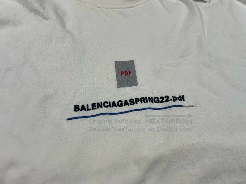 Balenciaga Balenciaga PDF Embroidered Letter Short Sleeve Size US L / EU 52-54 / 3 - 5 Thumbnail