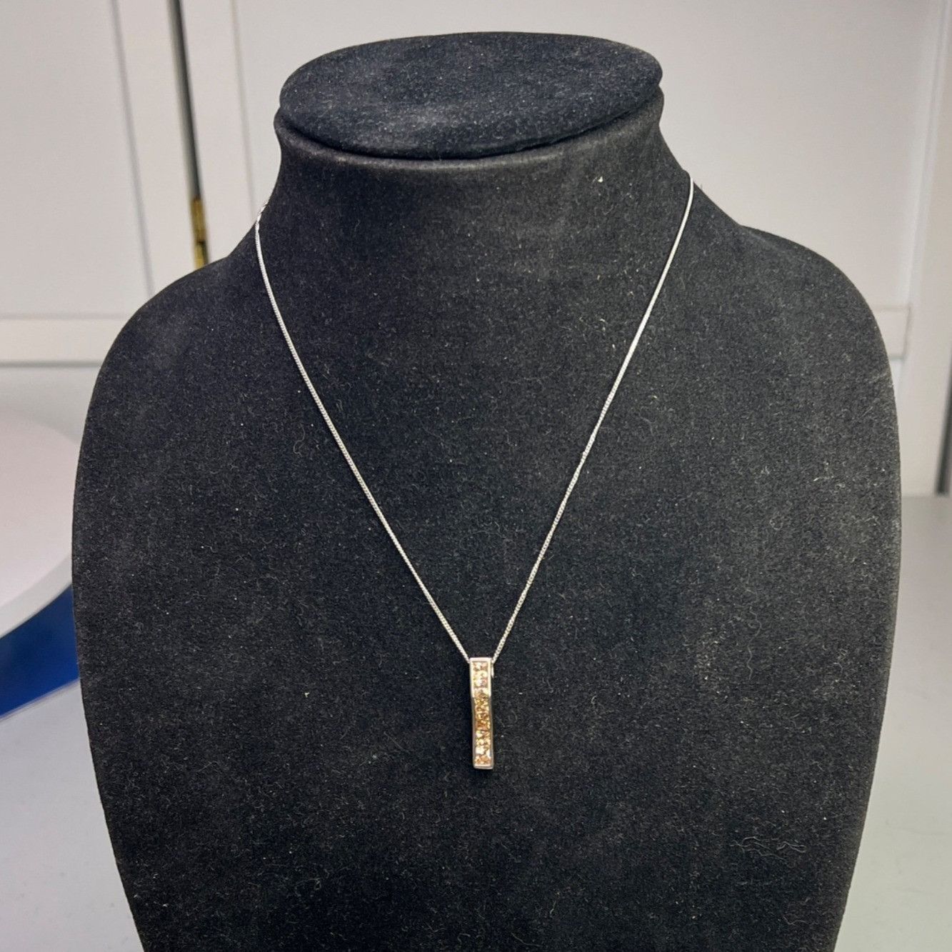 Designer Sterling Silver Women's Necklace With Yellow CZ Pendant, 18" Size ONE SIZE - 4 Thumbnail
