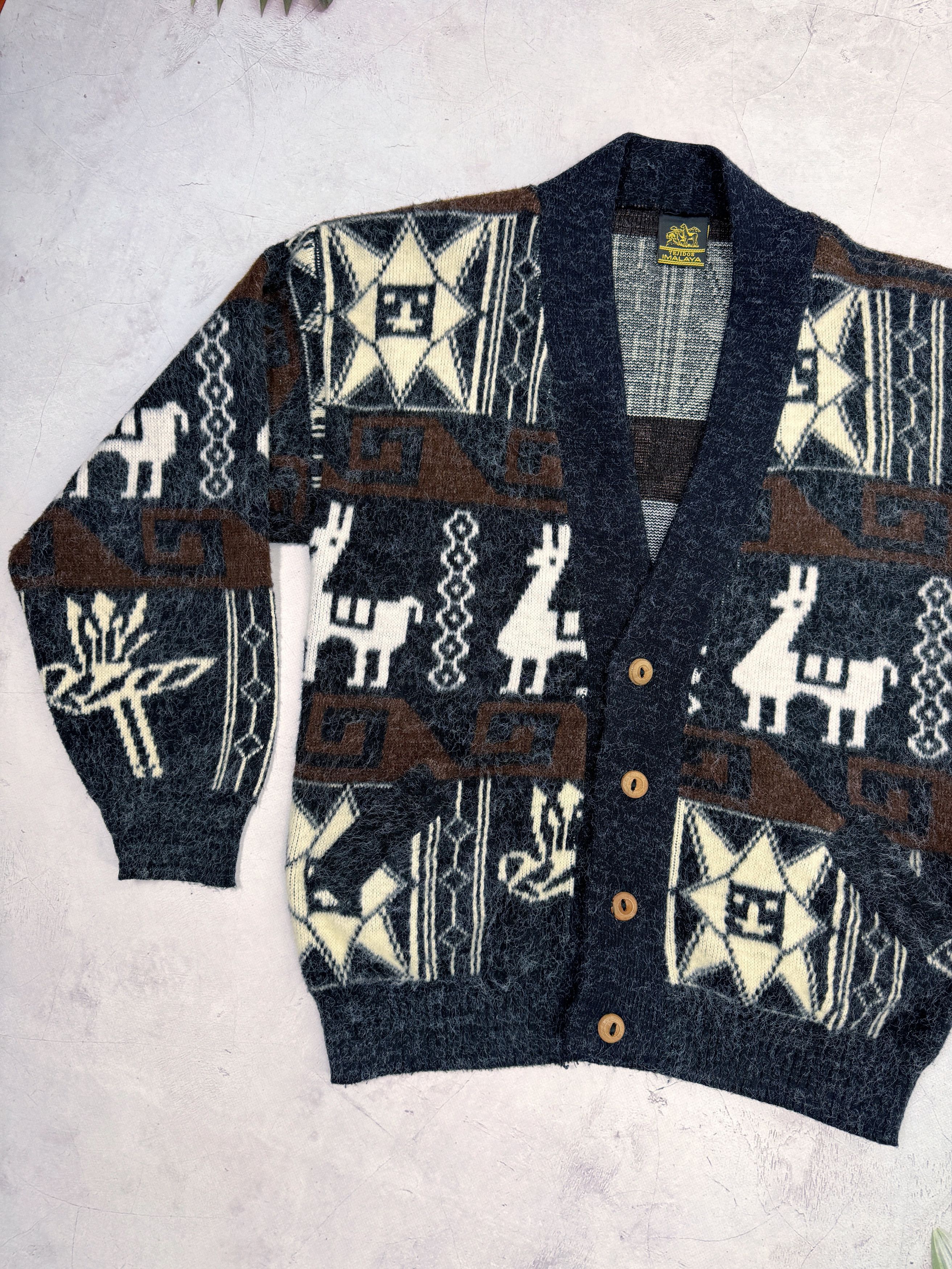 Vintage Vintage Tejidos Imalaya Mohair Cardigan Lama Aztec Wool Size US M / EU 48-50 / 2 - 4 Thumbnail