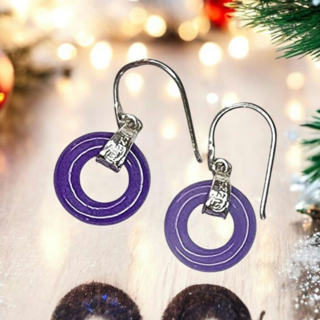 The Unbranded Brand SU 925 sterling silver and purple Jade pierced earrings Size ONE SIZE - 1 Thumbnail