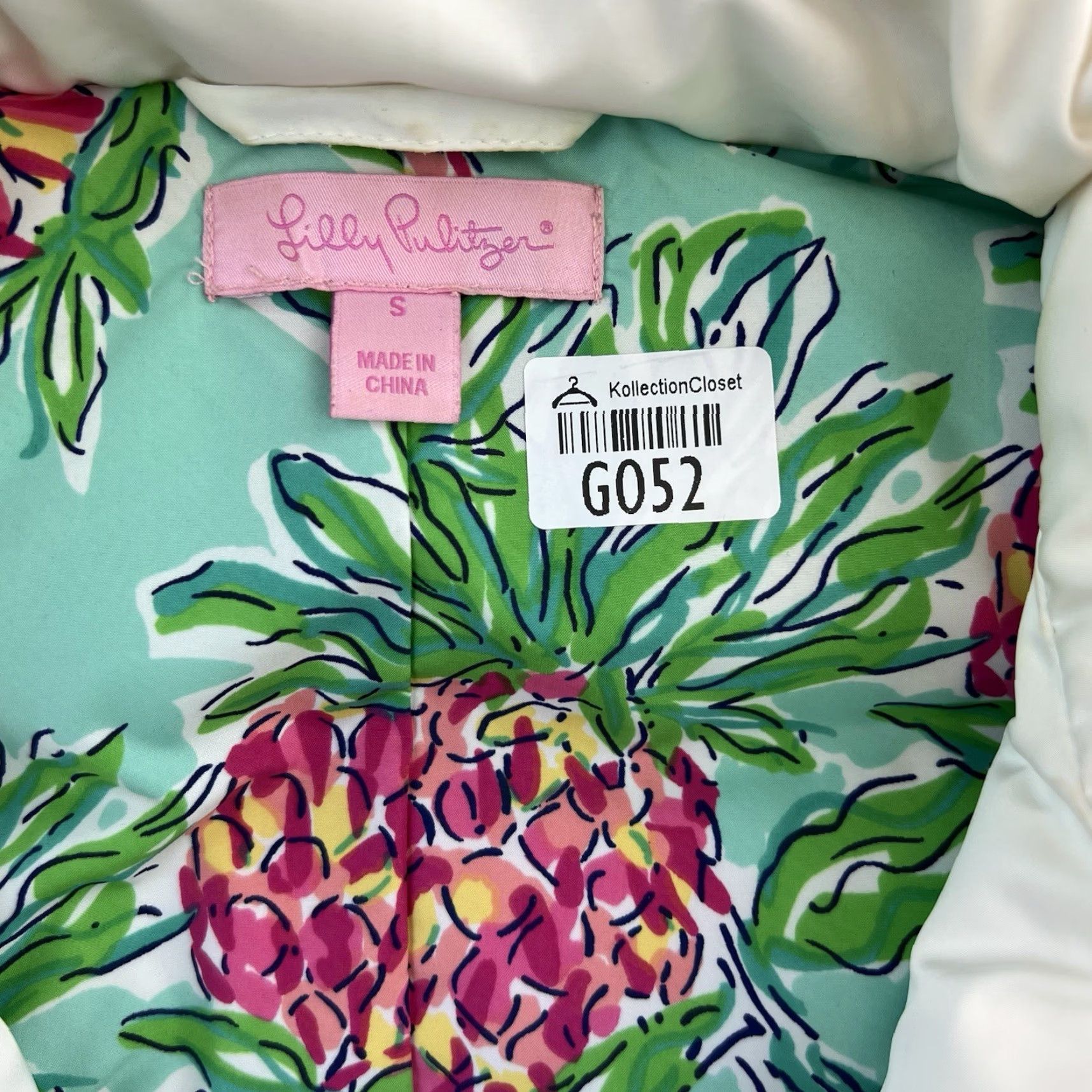 Lilly Pulitzer Lilly Pulitzer Vest Womens Small White Sleeveless Full Zip Quilted Puffy Jacket Size S / US 4 / IT 40 - 7 Thumbnail