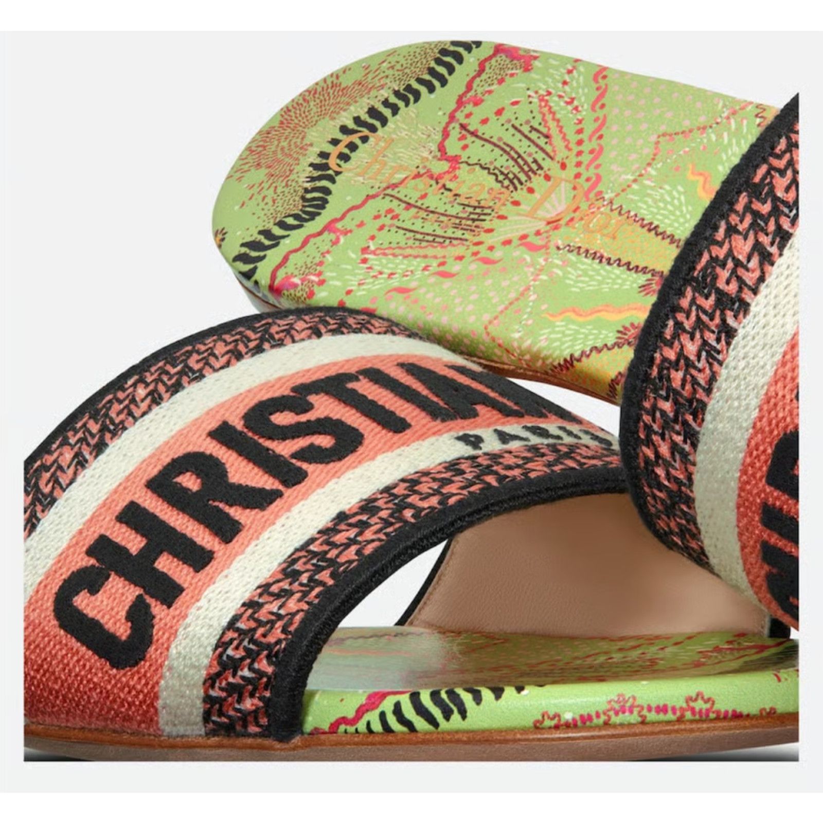 Dior In Lights Dway Embroidered Logo Slide Flat Sandal 35 Size US 5 / IT 35 - 5 Thumbnail