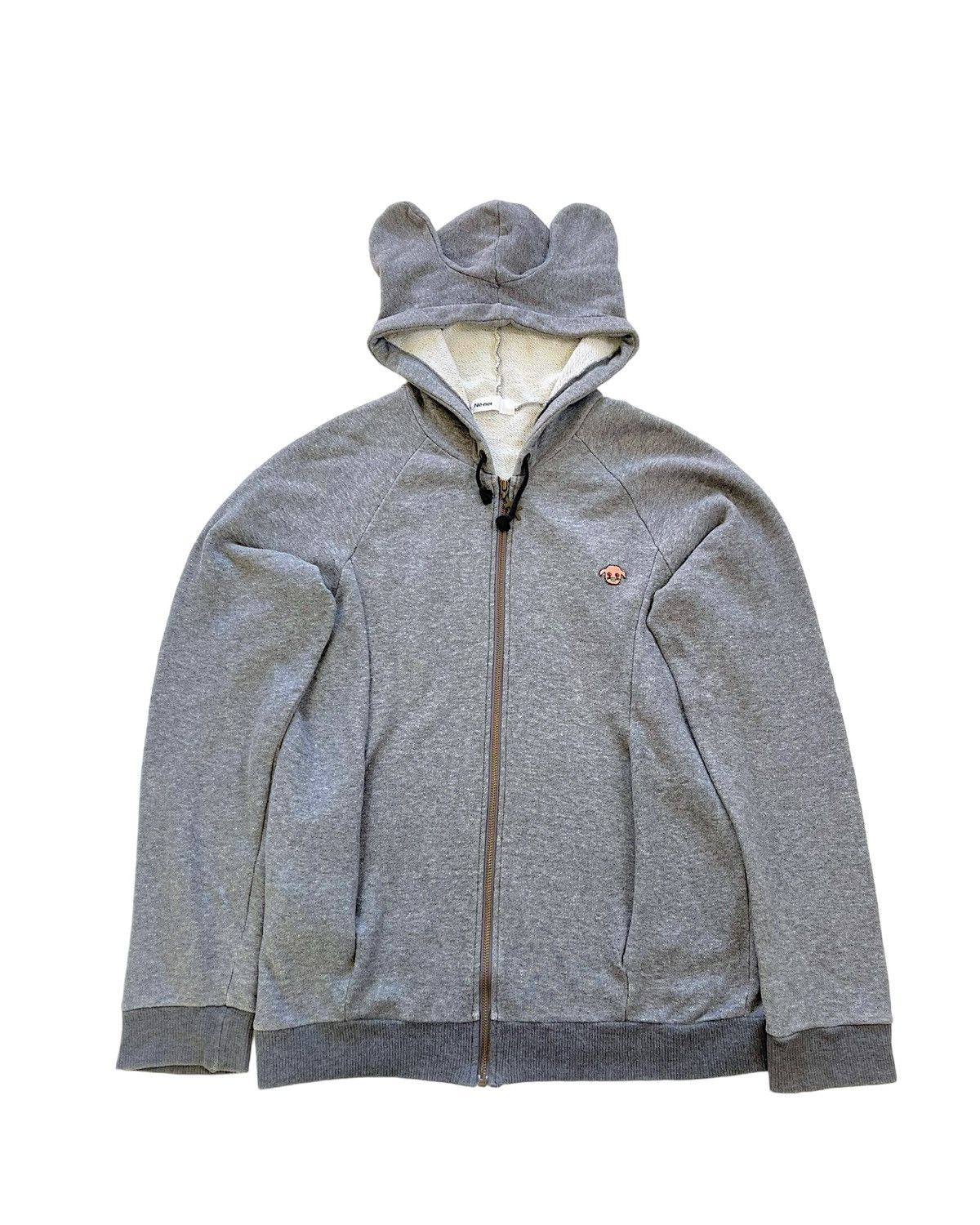 image of Issey Miyake x Ne Net Nè-Net Ears Hood Character Zip Sweatshirt in Grey, Men's (Size Large)