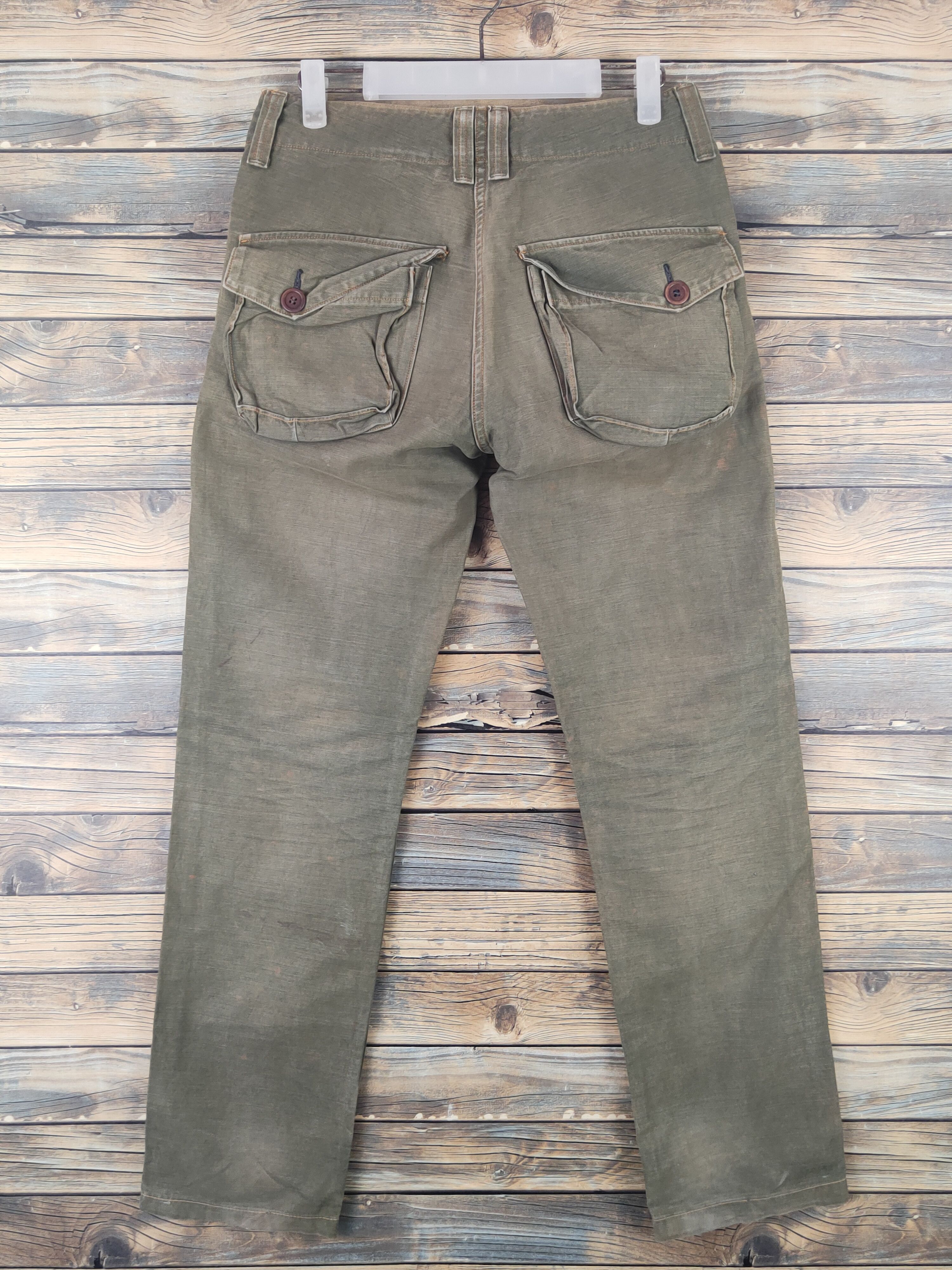 Johnbull DL Johnbull Olive Faded Multipocket Cargo Pants #46-055 Size US 29 - 7 Thumbnail