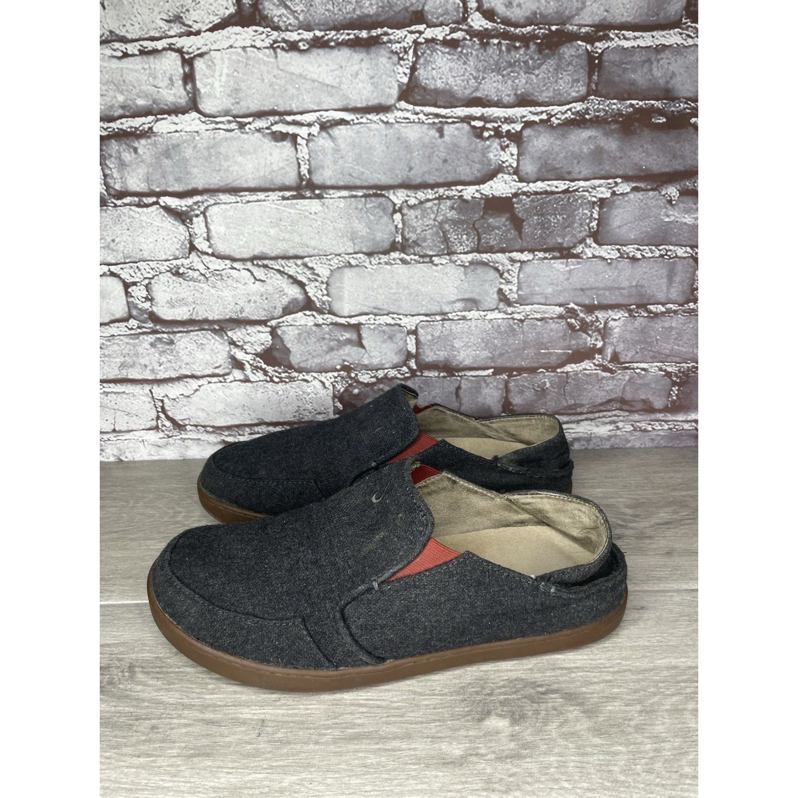 Olukai Olukai Wool Gray Wool Fabric Casual Slip On Casual Sneakers Size US 11 / EU 44 - 15 Thumbnail
