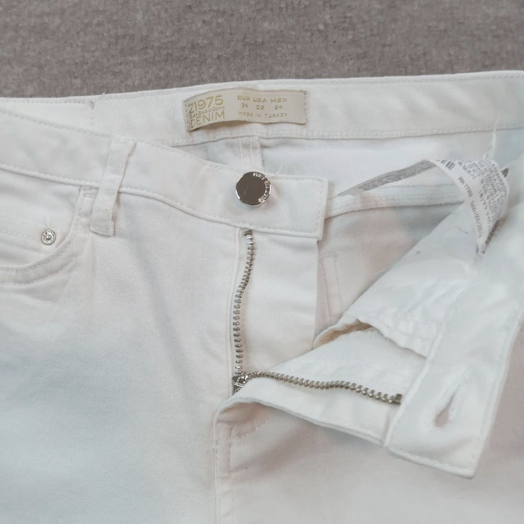 Zara Zara Womens Skinny Jeans 2 White Denim Ankle Zipper Pockets Stretch Size 26" / US 2 / IT 38 - 6 Thumbnail