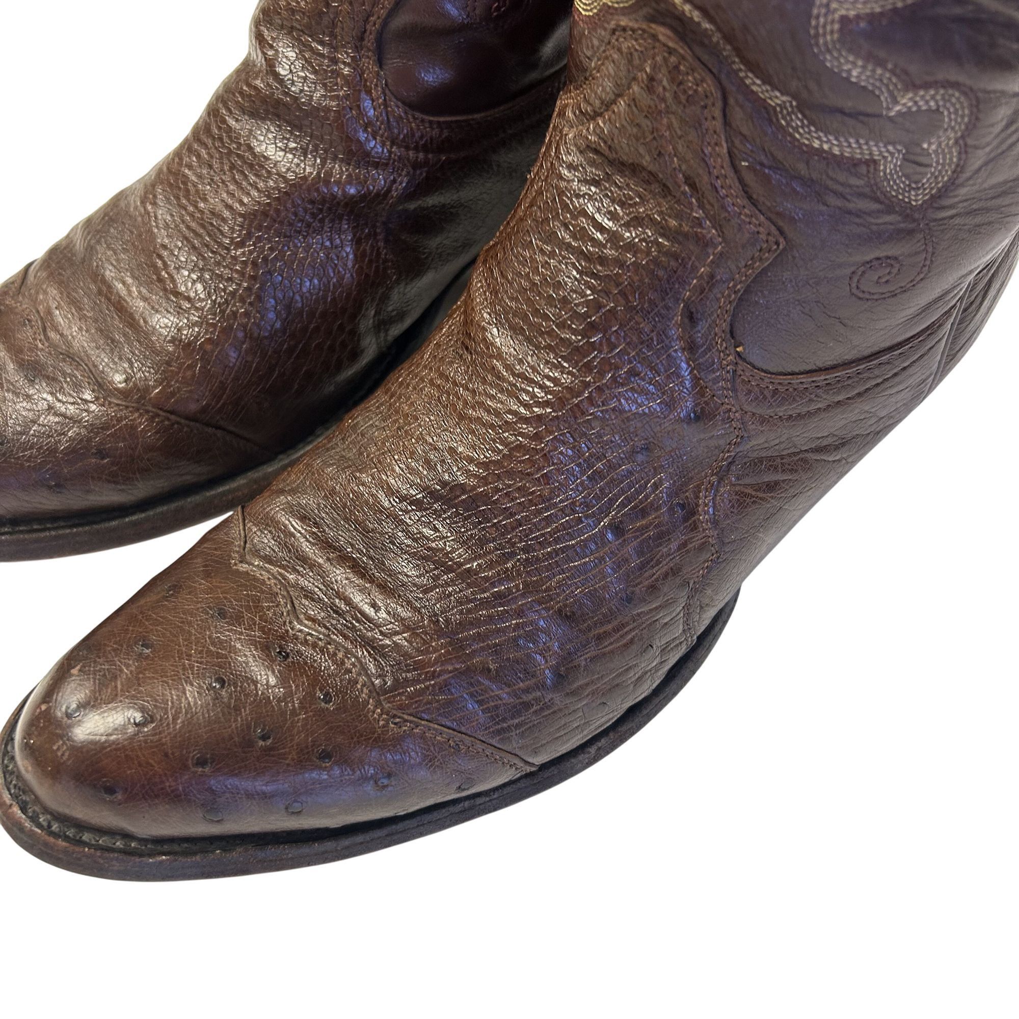 Other Vtg Gavel OSTRICH QUILL Skin Cowboy Western Rodeo Boots Size US 8.5 / EU 41-42 - 13 Thumbnail