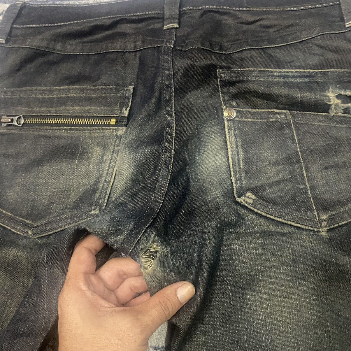 Japanese Brand Vintage Japan Back Number Black Label Mud Washed Denim Jeans Size US 32 / EU 48 - 12 Thumbnail