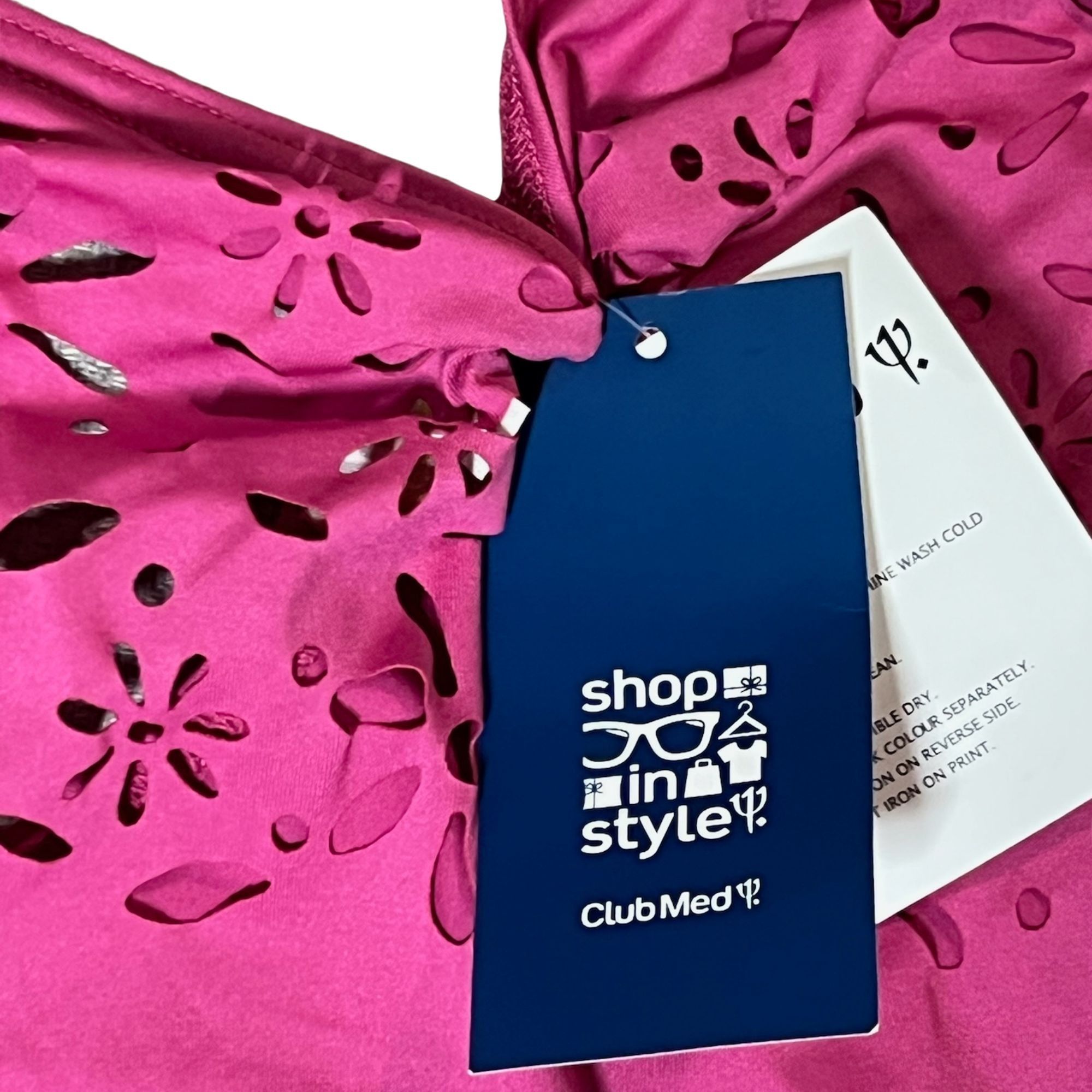Other Club Med Ligne Non 88 Dress #23 Hot Pink Laser-Cut Floral De Size S / US 4 / IT 40 - 8 Thumbnail