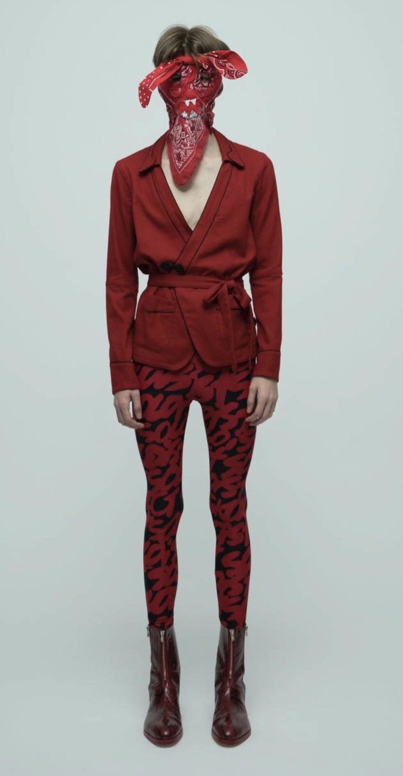 Takahiromiyashita The Soloist. SS17 TheSoloist Red Kimono Jacket with Cut-Out Sleeves Size US S / EU 44-46 / 1 - 1 Thumbnail