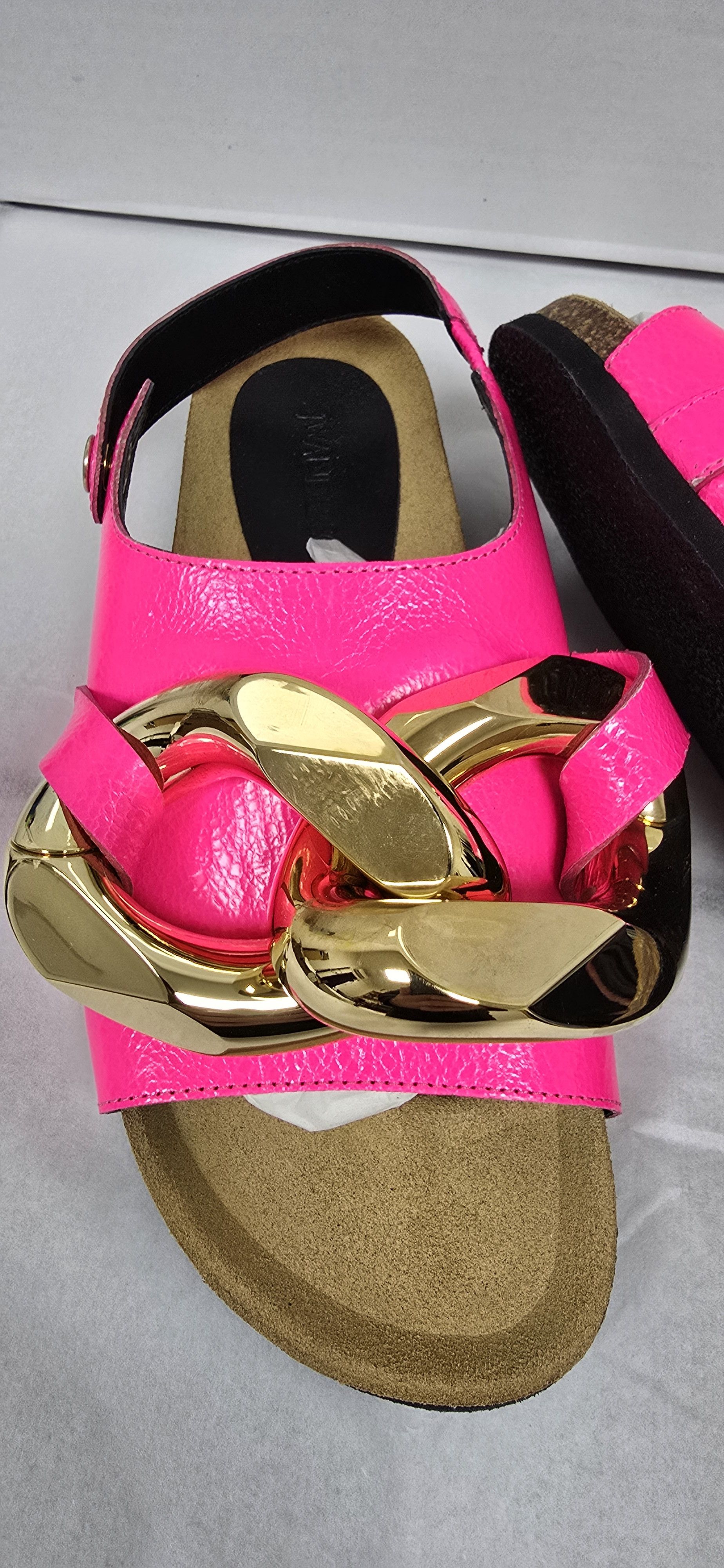 JW Anderson Neon Pink Chain Leather Slingback Sandals RRP $595 Size US 6 / IT 36 - 6 Thumbnail