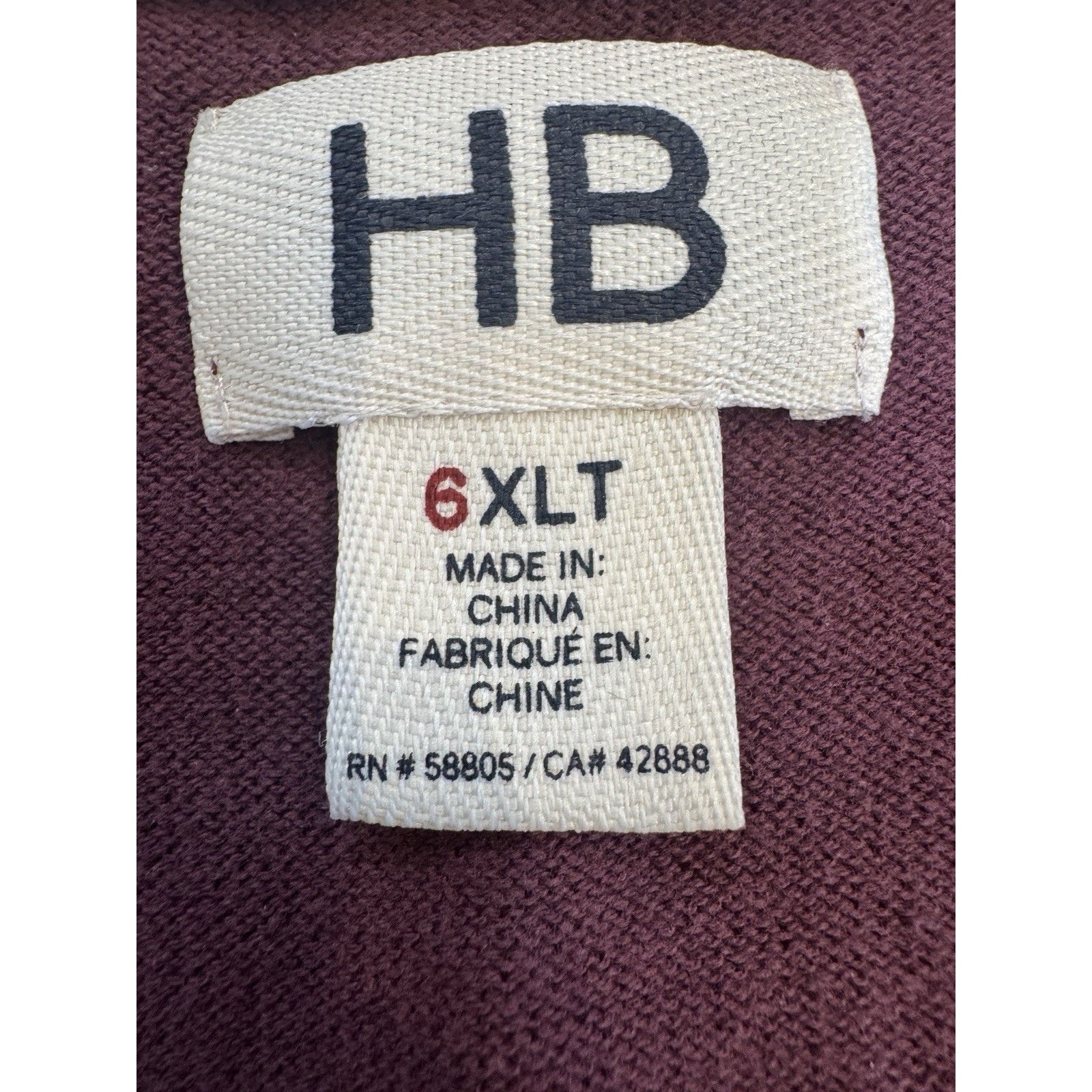 Other Harbor Bay Sweater Vest Mens 6XLT Burgundy VNeck 100% Cotton Size US XXL / EU 58 / 5 - 5 Thumbnail
